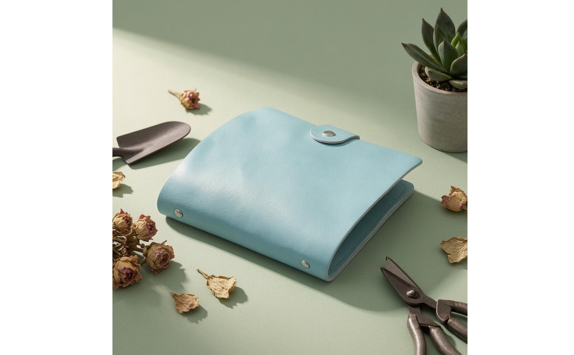 Storage Binder Faux Leather Binder Snap-Tab Closure