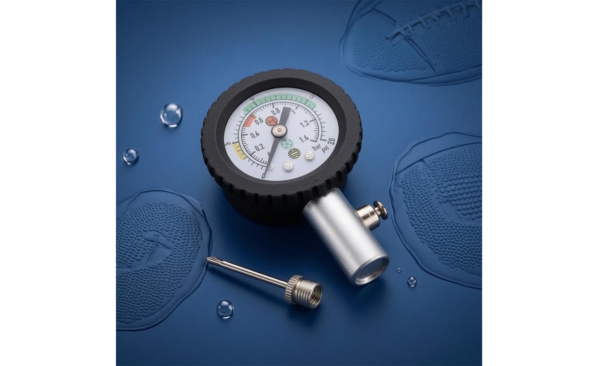 Sports Ball Pressure Gauge Dual Scale Ball Pressure Gauge Metal Body