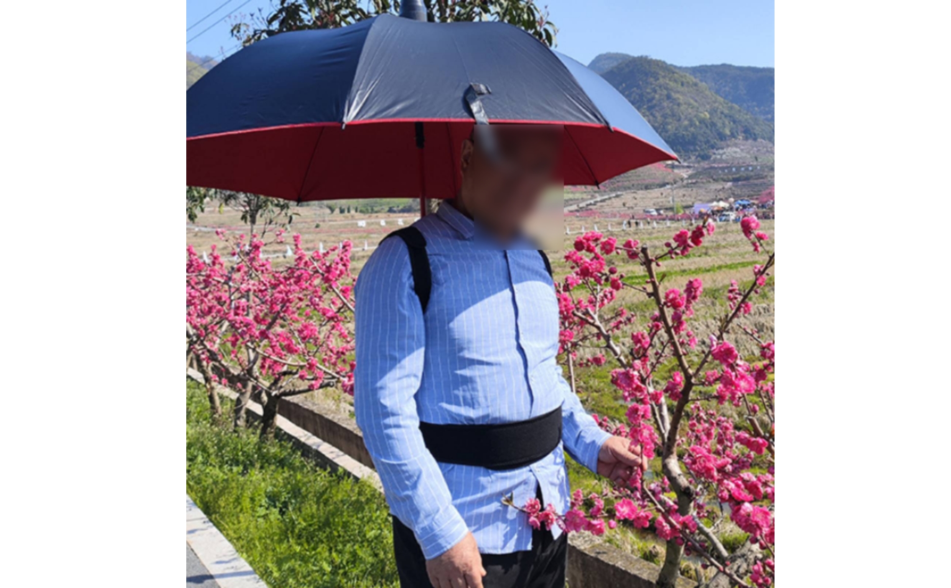 Shoulder Umbrella Holder Contoured Back Umbrella Harness Curved-Handle
