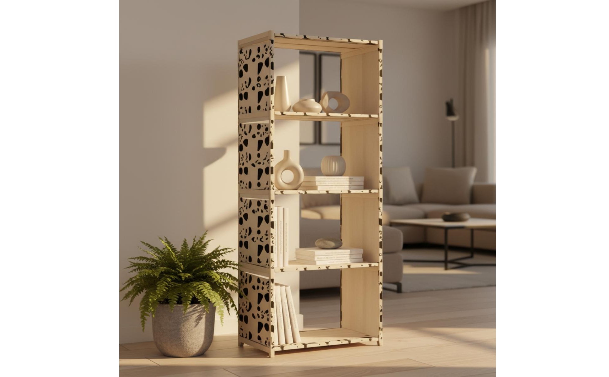 Iron Bookshelf Freestanding Storage Rack Rectangular Frame for Home Organizing