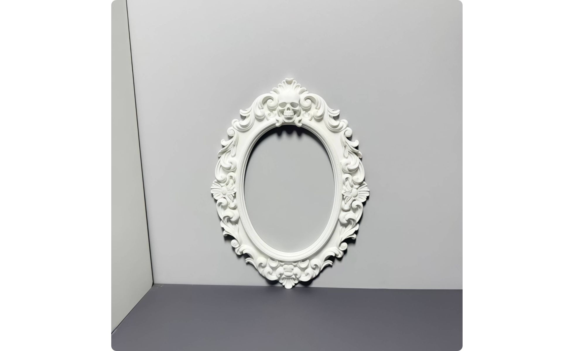 Ornate Oval Wall Frame Carved Medieval Skull Frame Intricate Details