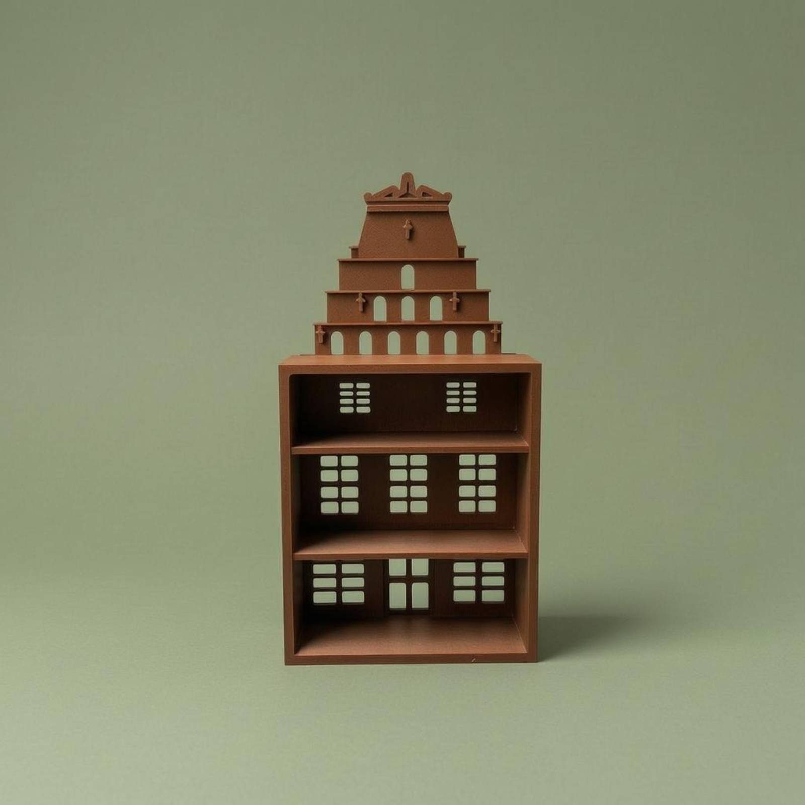 Mini Church Display Shelf Miniature Dollhouse Scene Miniature Display Arched