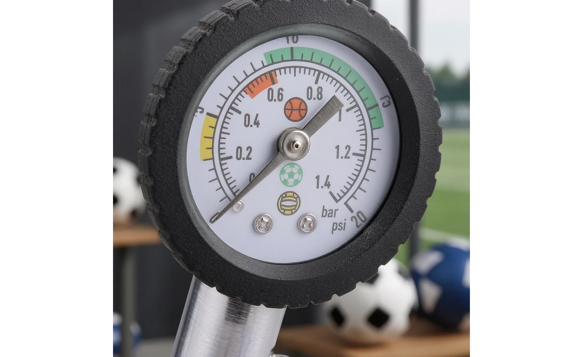 Sports Ball Pressure Gauge Dual Scale Ball Pressure Gauge Metal Body