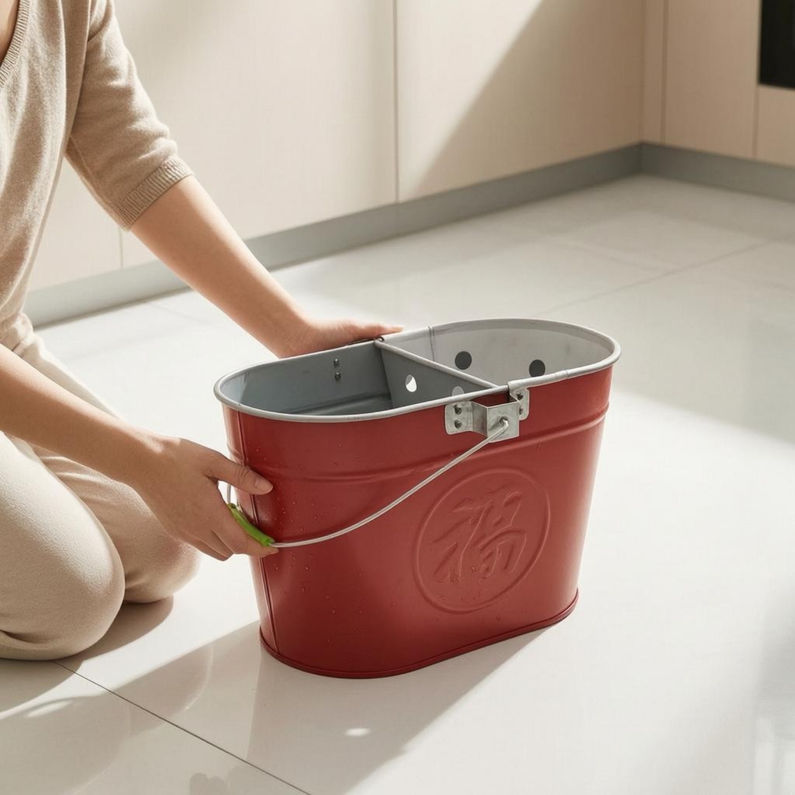 Iron Mop Container Perforated Cleaning Container Embossed - Produktbild 7