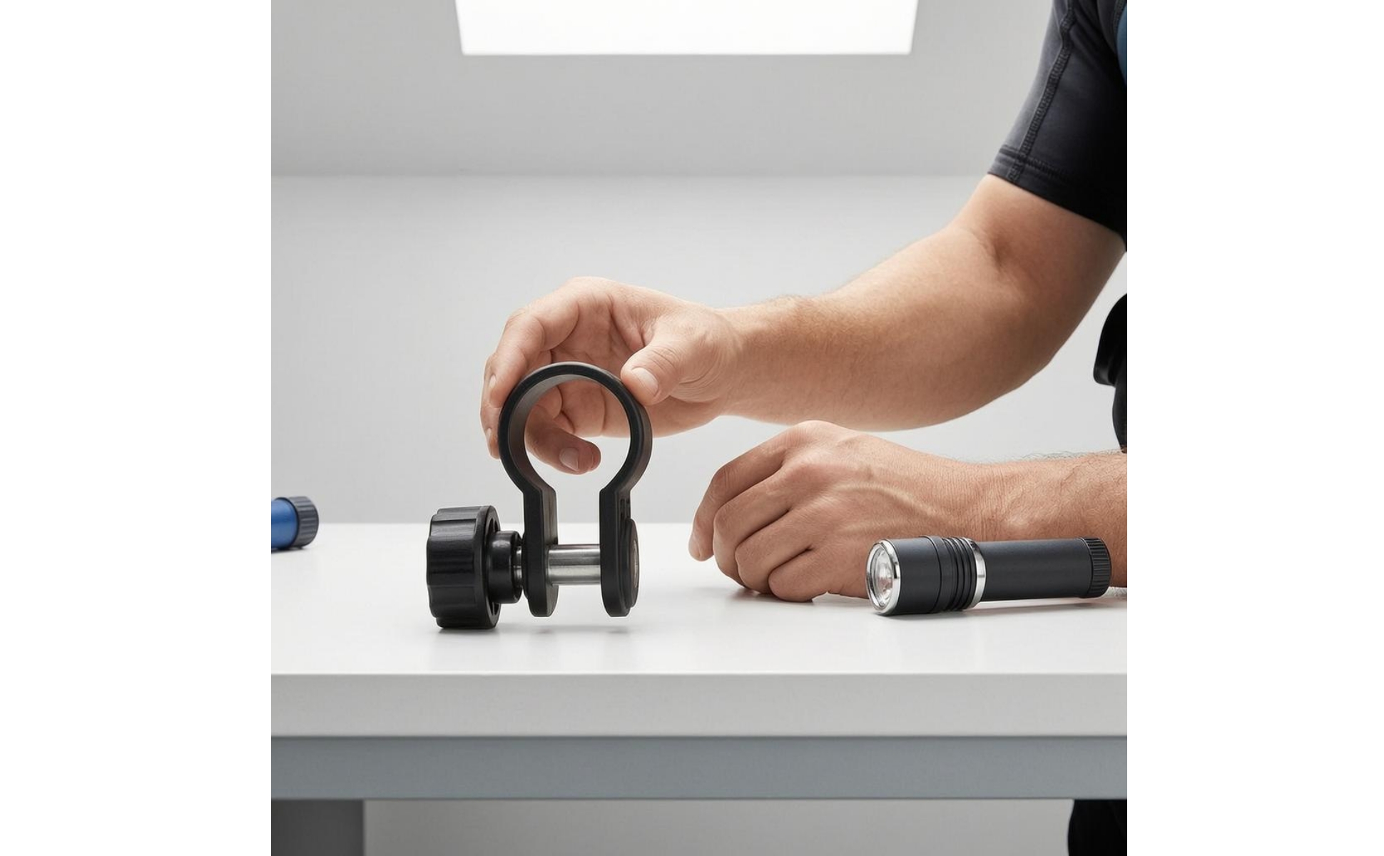 Universal Flashlight Clip Circular-Shaped Flashlight Mount Plastic and Metal
