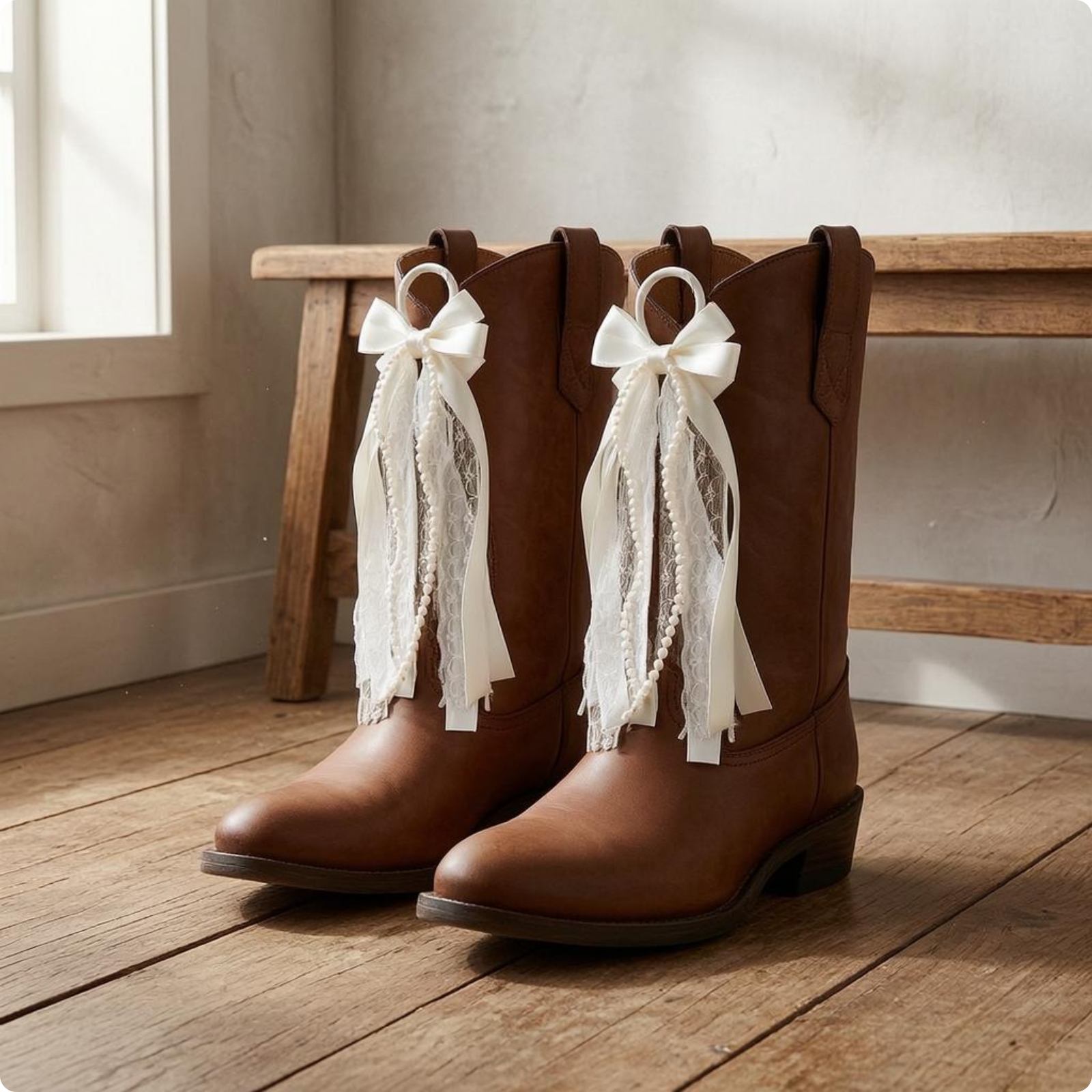 Stiefelanhänger mit Schleife Satin Schuhschmuck Fransen für Stiefel