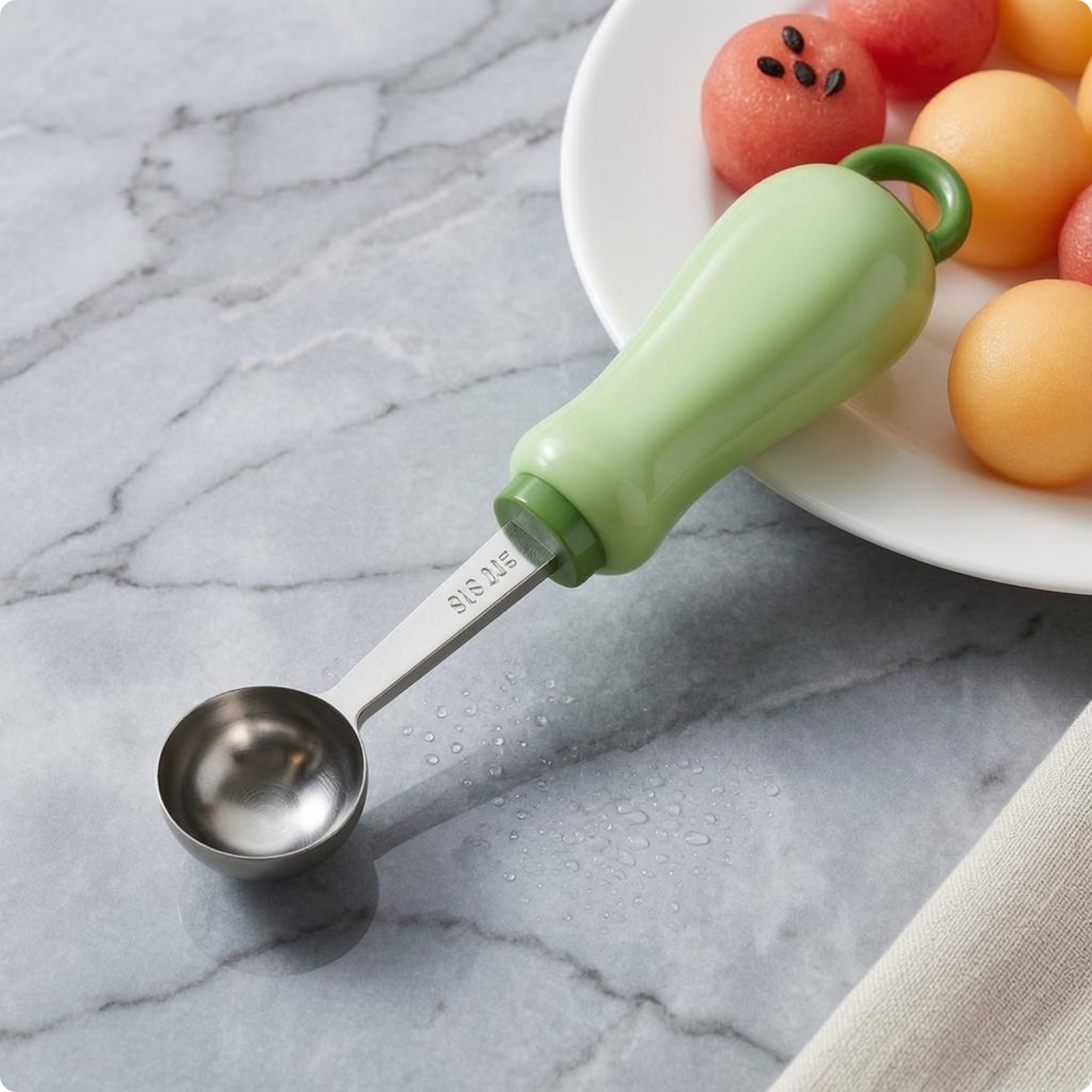Press Ice Cream Scoop Loop Handle Stainless Steel Ice Cream Scoop Heavy Duty