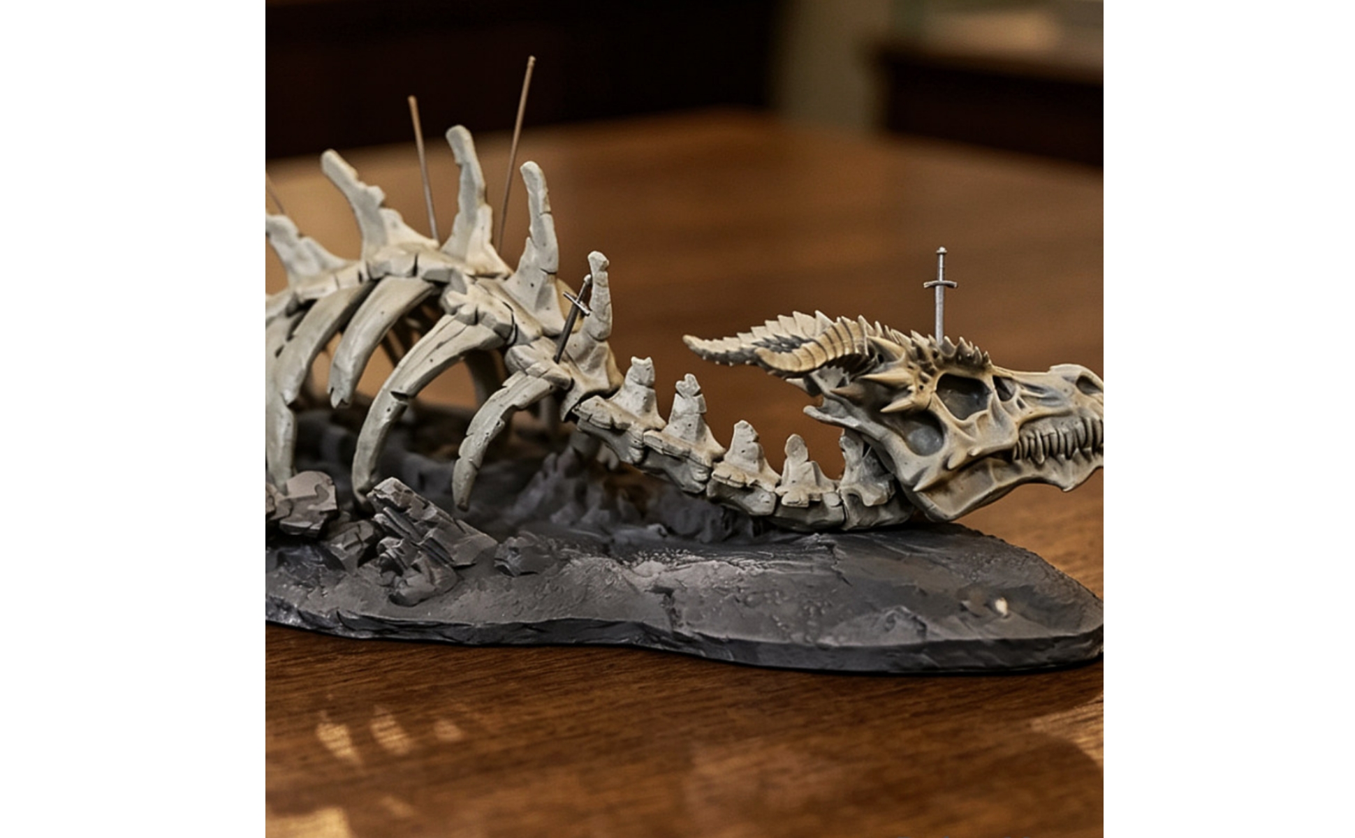 Aquarium Dragon Skeleton Skeletal Dragon Skeleton Ornament Resin