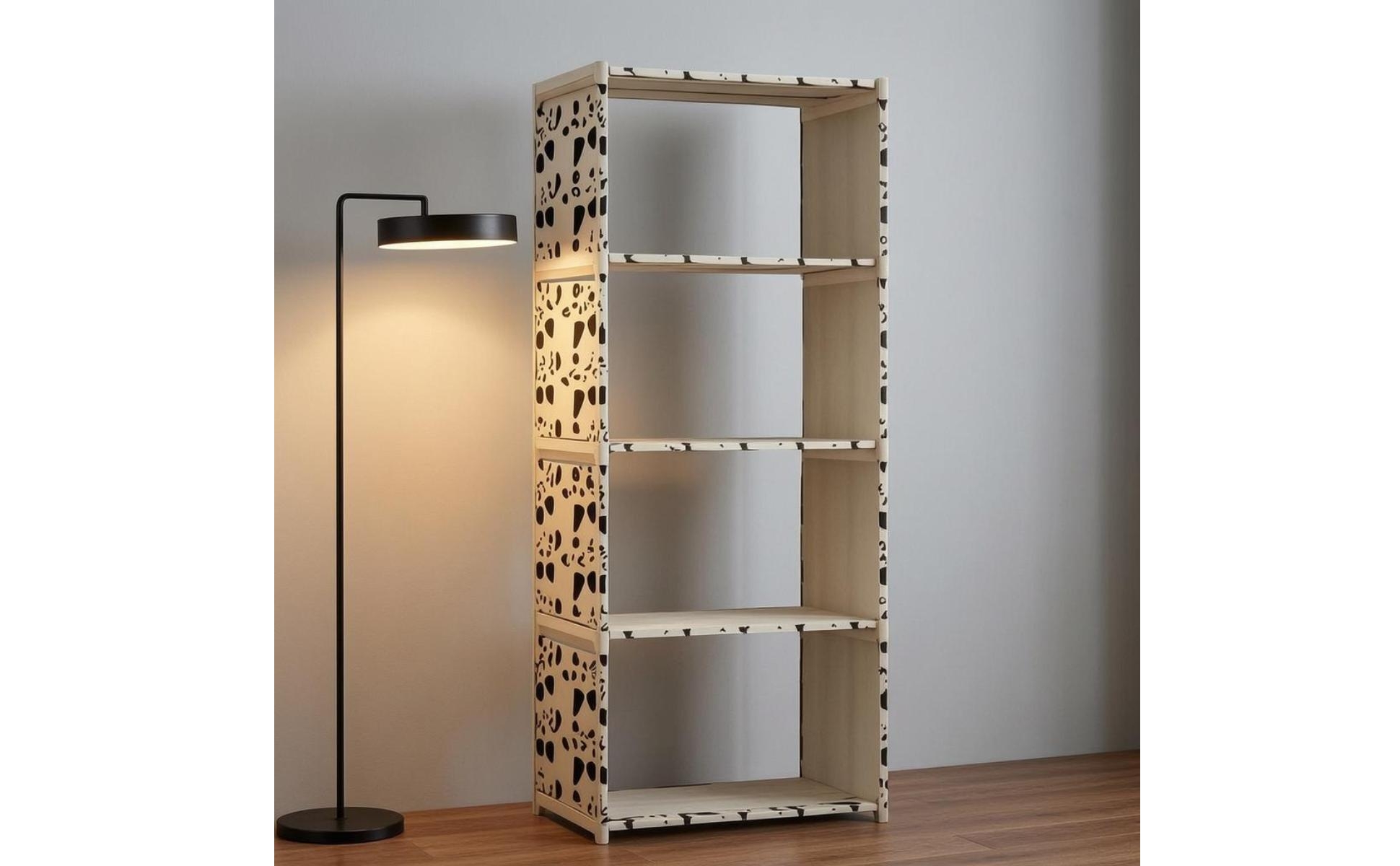 Iron Bookshelf Freestanding Storage Rack Rectangular Frame for Home Organizing