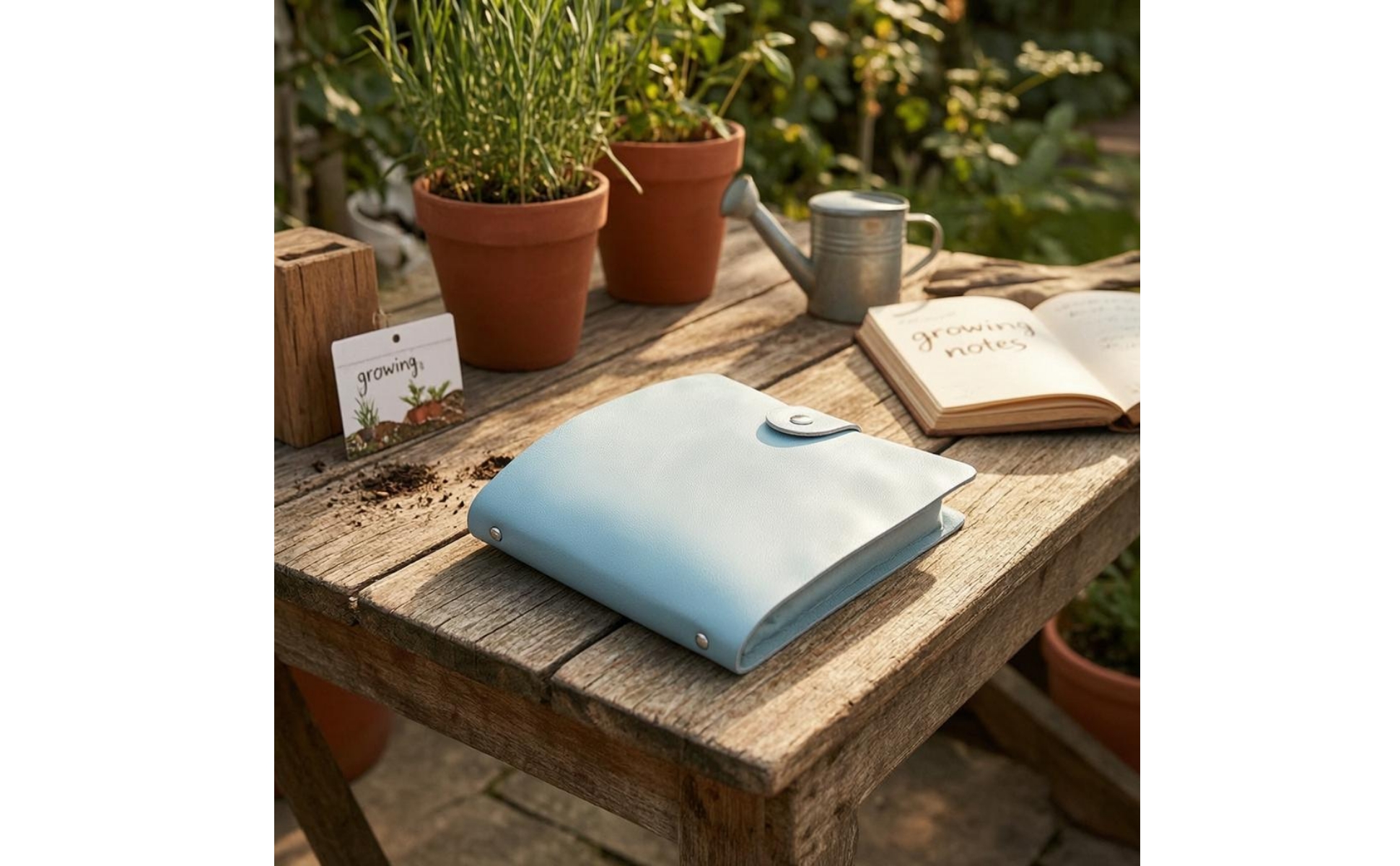 Storage Binder Faux Leather Binder Snap-Tab Closure