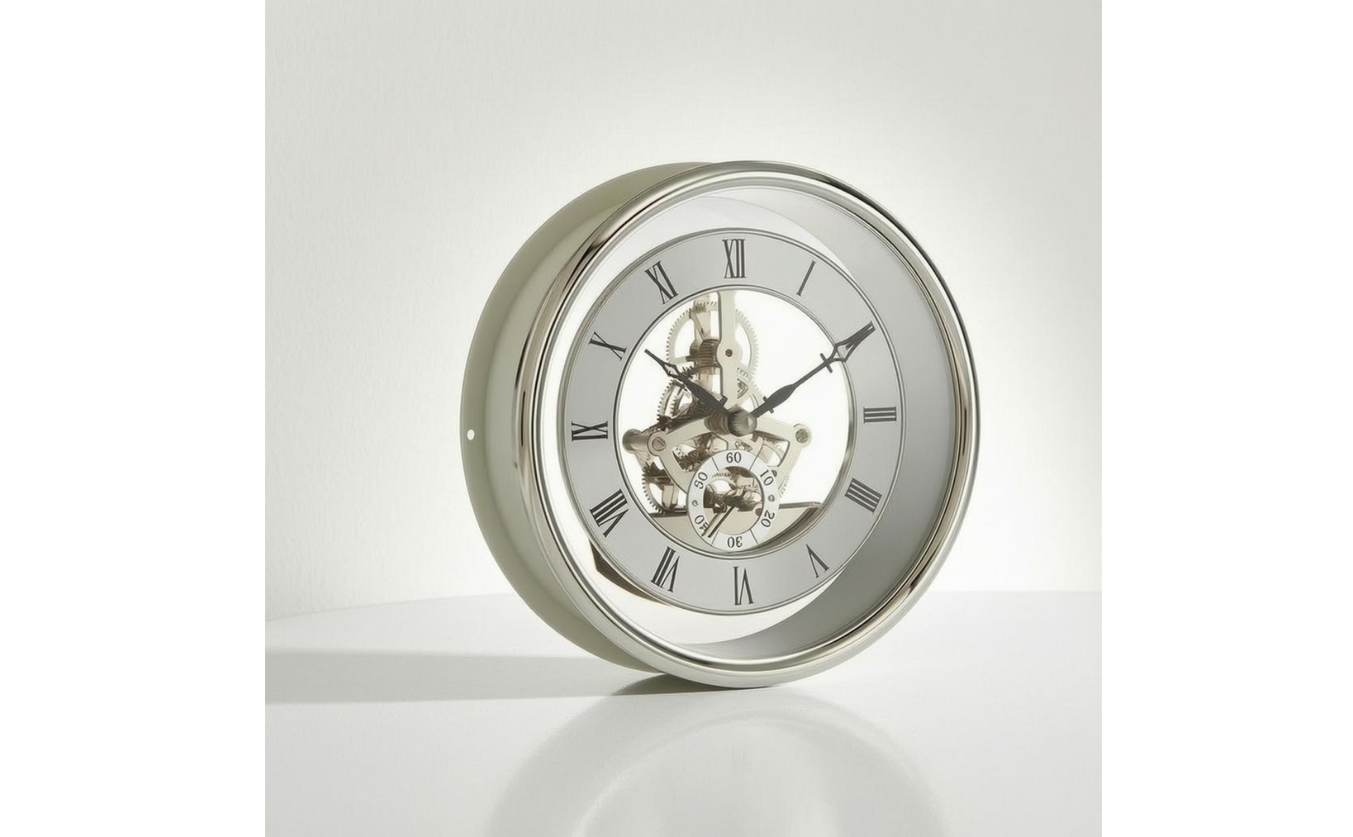 Roman Numeral Wall Timepiece Layered Design Transparent Gear Timepiece Moving