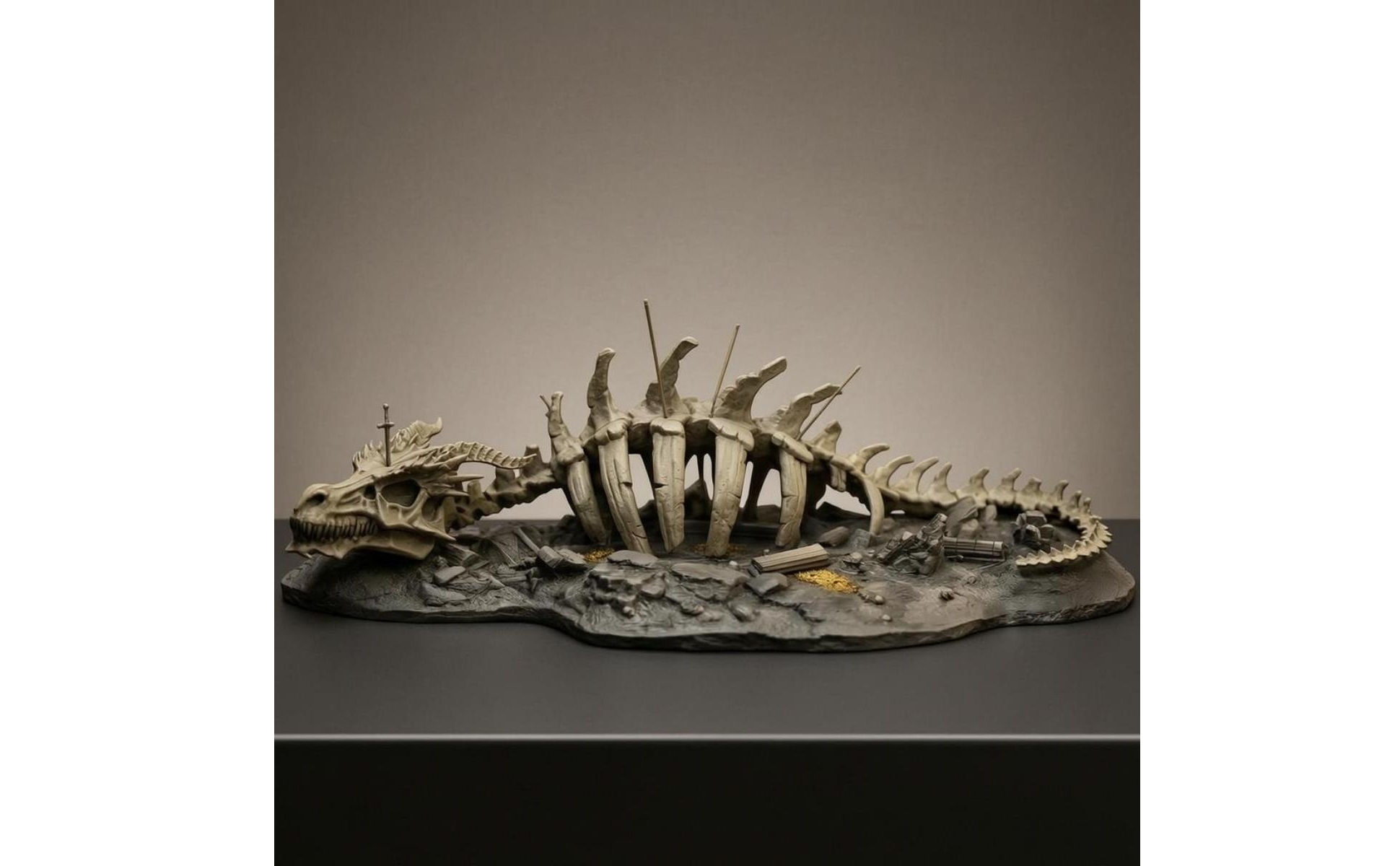 Aquarium Dragon Skeleton Skeletal Dragon Skeleton Ornament Resin