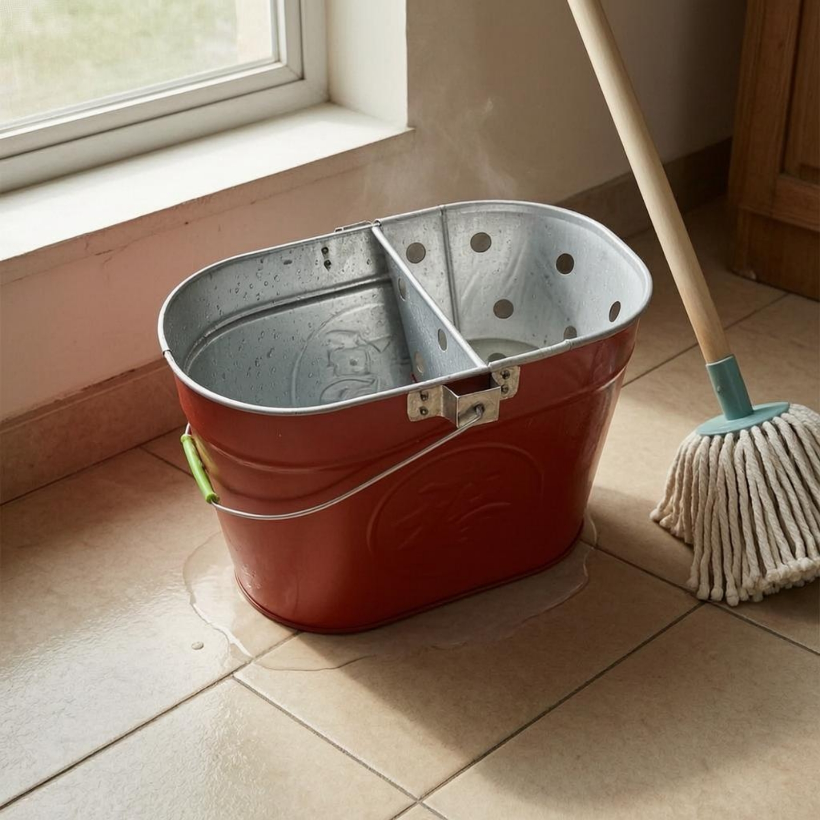 Iron Mop Container Perforated Cleaning Container Embossed - Produktbild 2
