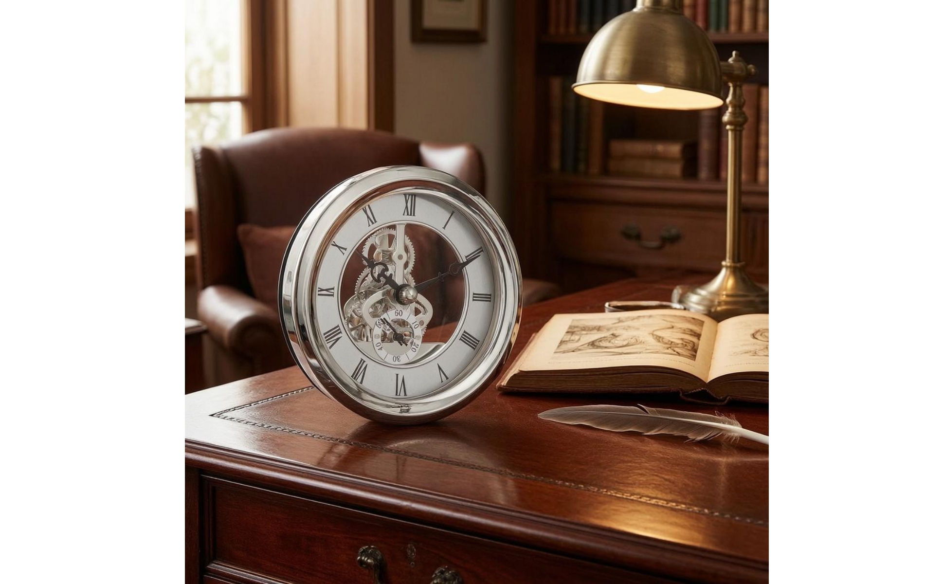 Skeleton Timepiece Insert Exposed Gears Transparent Timepiece Insert Polished