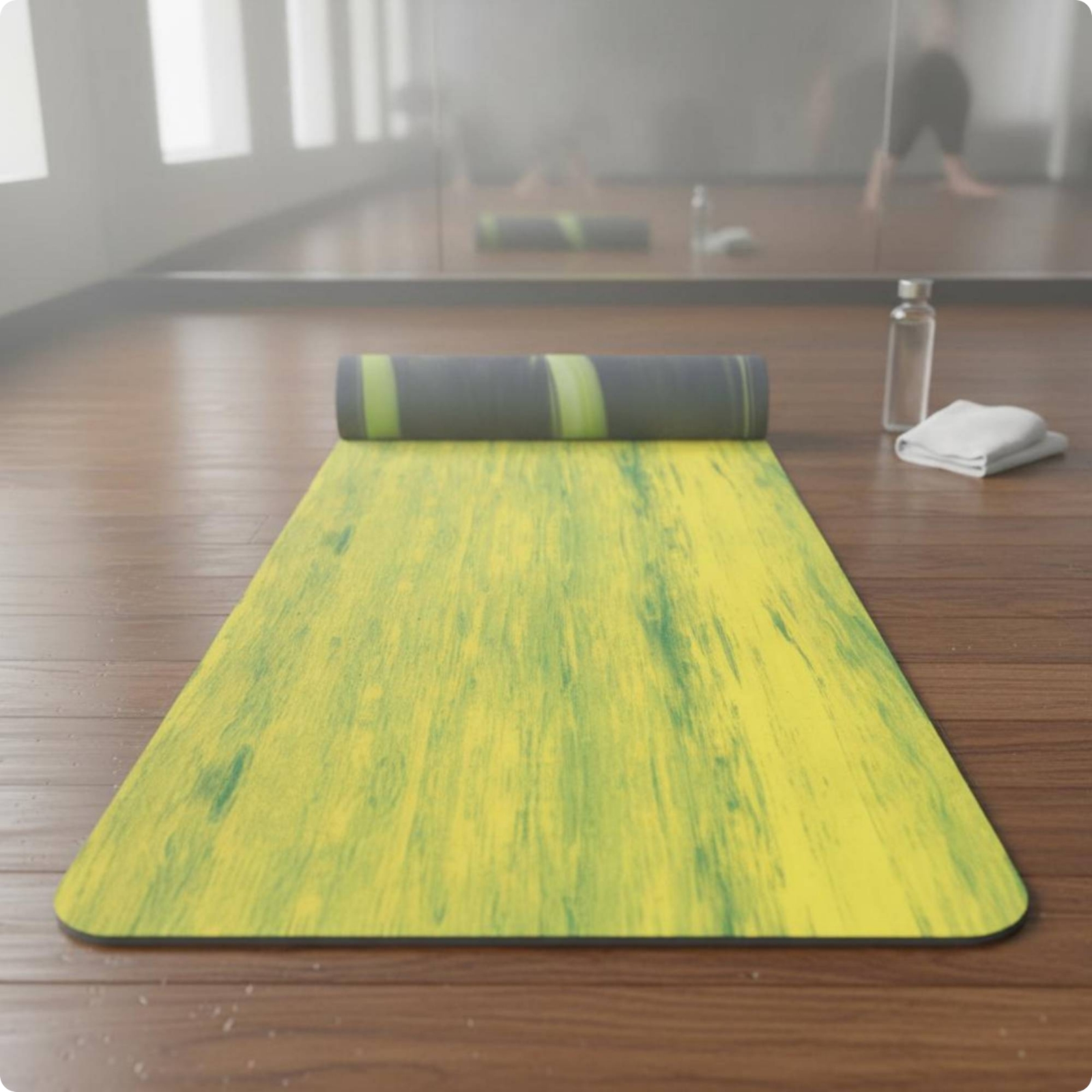 Natural Rubber Exercise Mat Layered Exercise Pad Textured