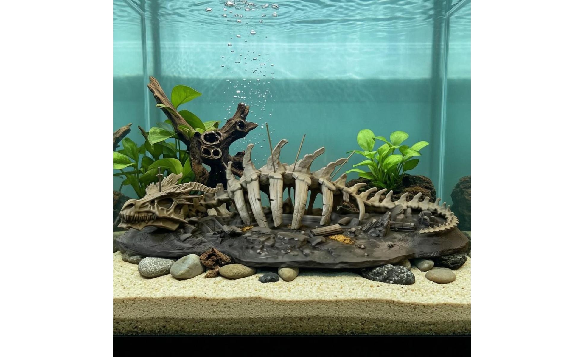 Aquarium Dragon Skeleton Skeletal Dragon Skeleton Ornament Resin