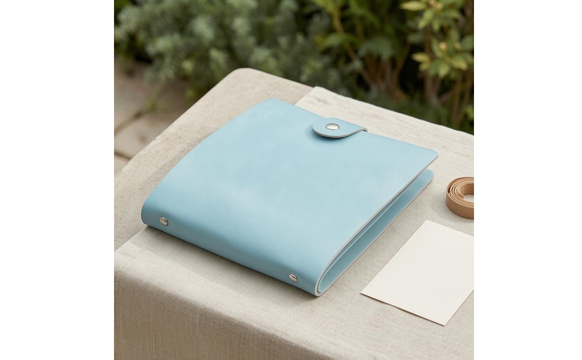 Storage Binder Faux Leather Binder Snap-Tab Closure