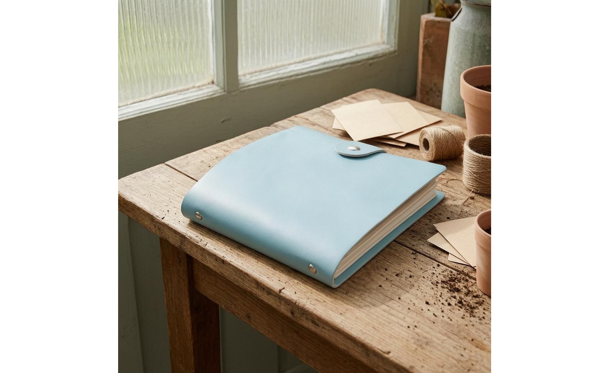 Storage Binder Faux Leather Binder Snap-Tab Closure