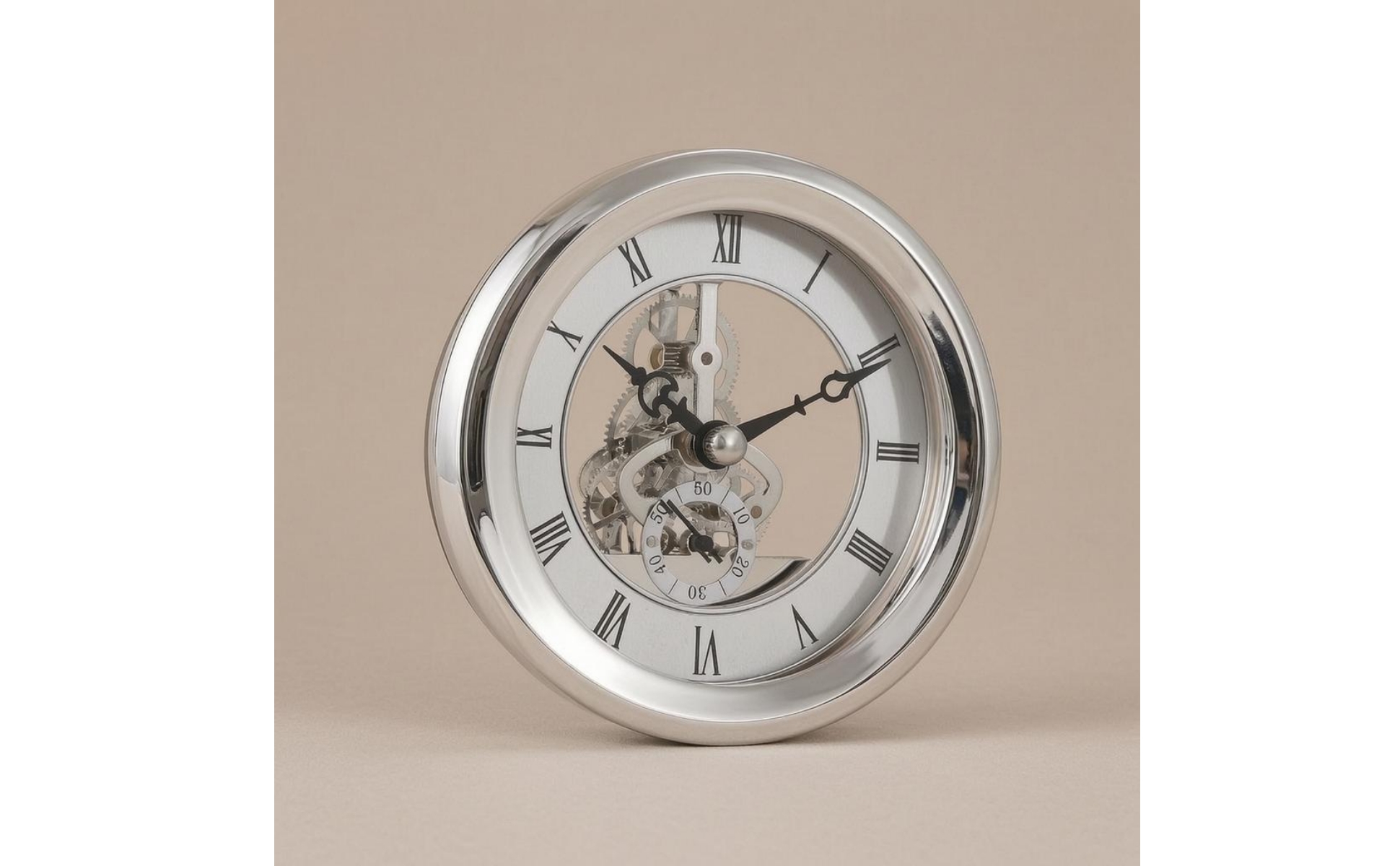 Skeleton Timepiece Insert Exposed Gears Transparent Timepiece Insert Polished
