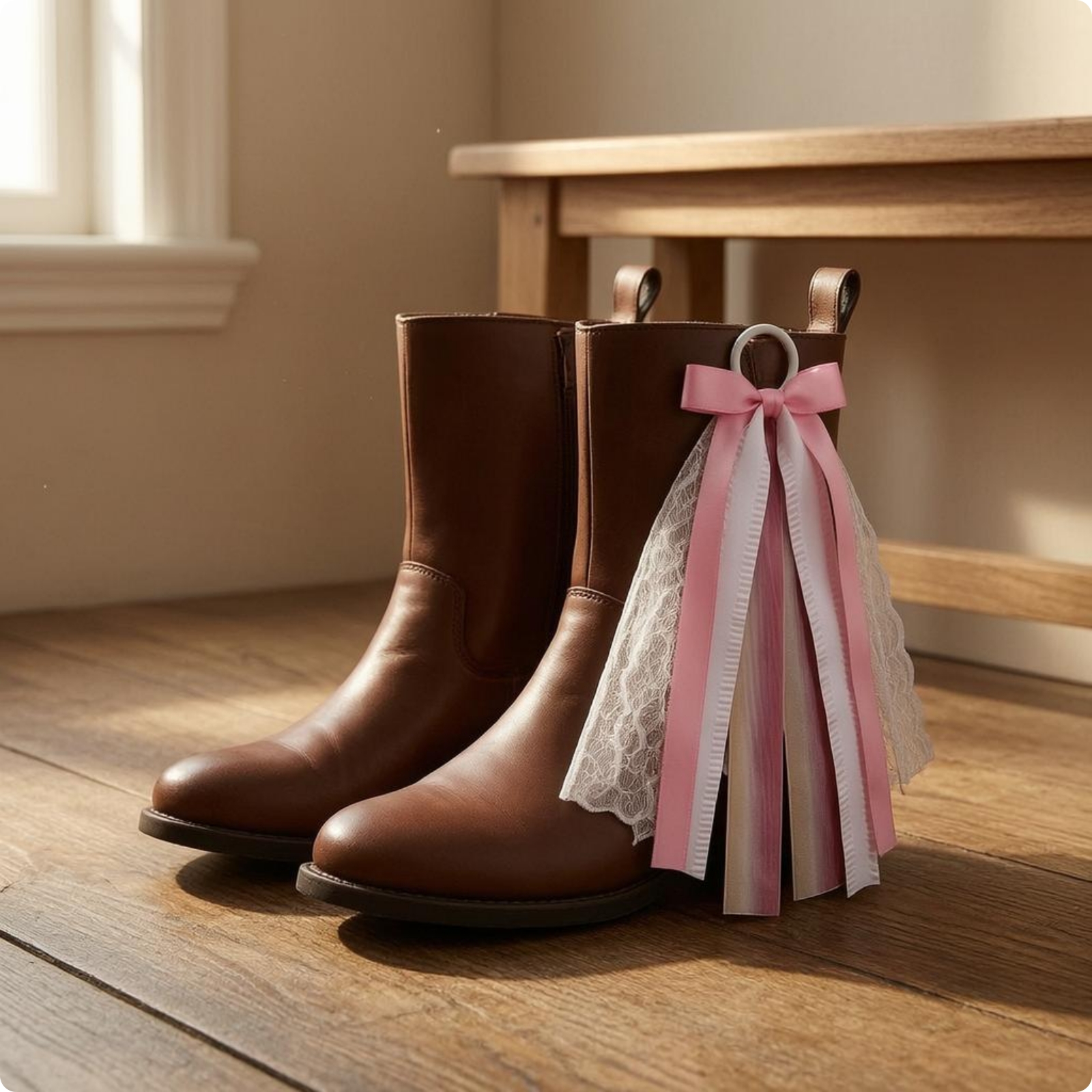 stiefelanhänger mit Schleife Satin Stiefelcharms Spitze für Stiefel