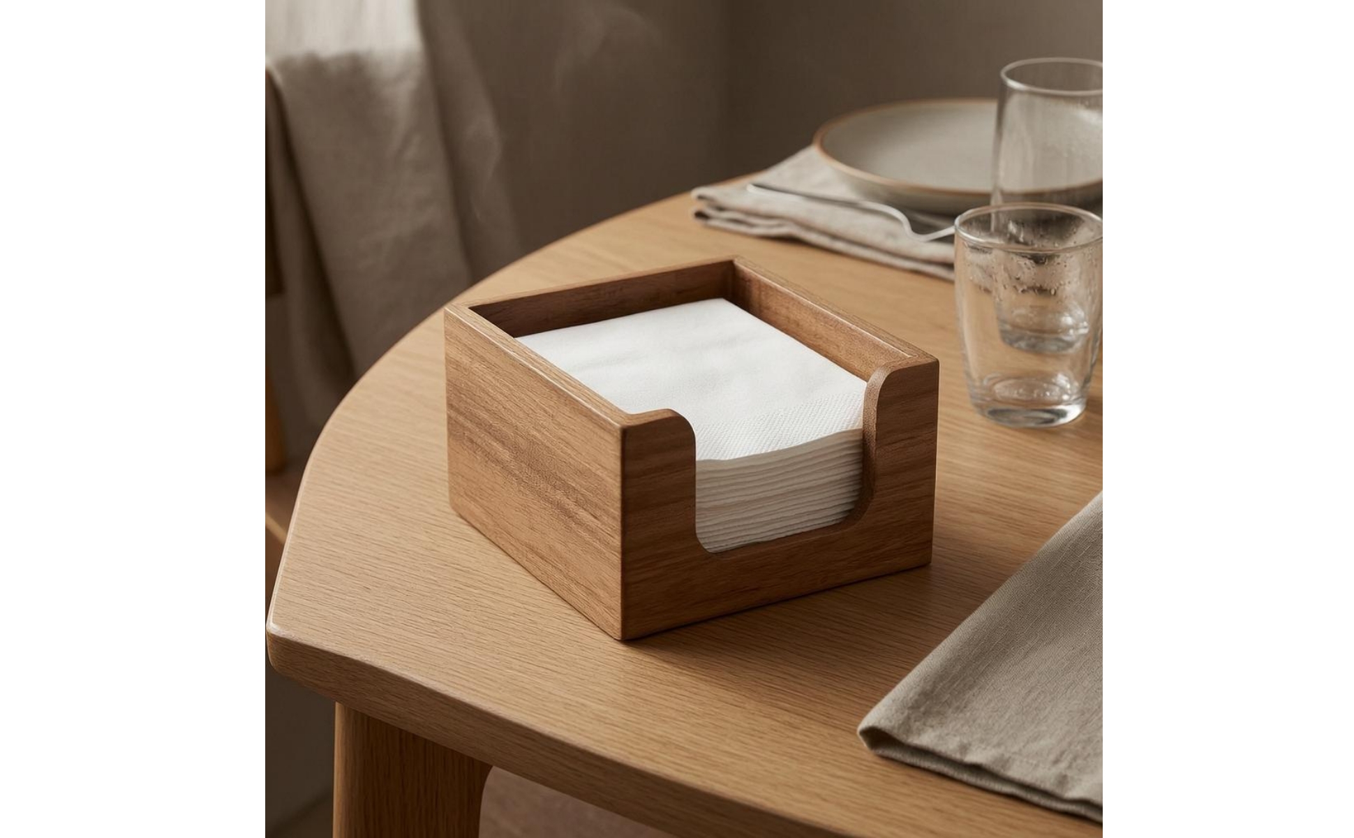 Desktop Note Box Open Top Wood Note Box Rounded Cutout