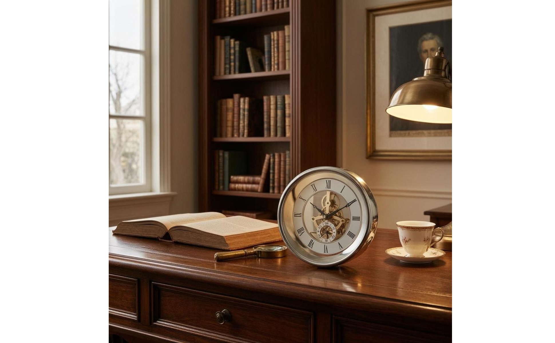 Roman Numeral Wall Timepiece Layered Design Transparent Gear Timepiece Moving