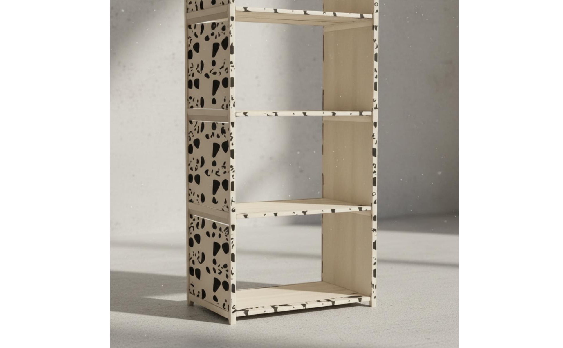 Iron Bookshelf Freestanding Storage Rack Rectangular Frame for Home Organizing