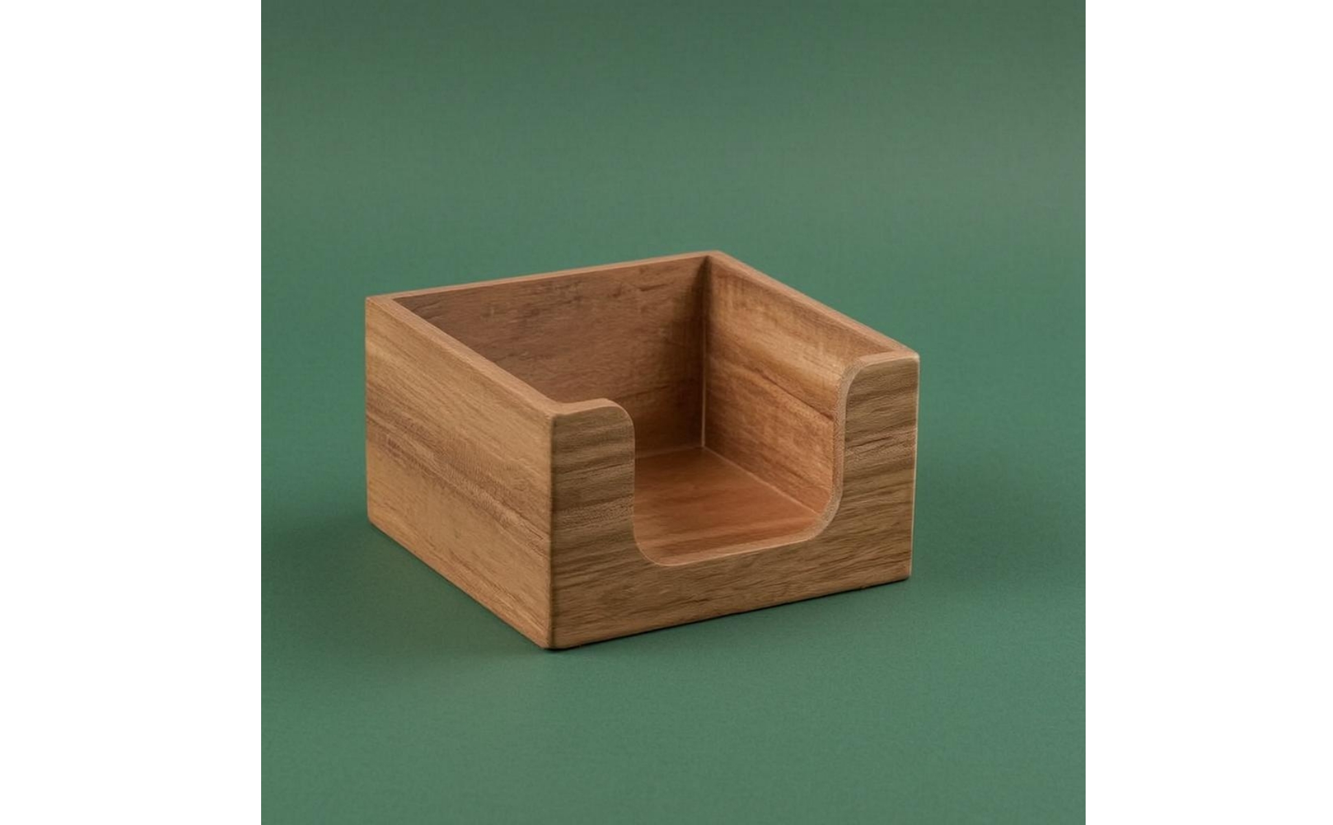 Desktop Note Box Open Top Wood Note Box Rounded Cutout