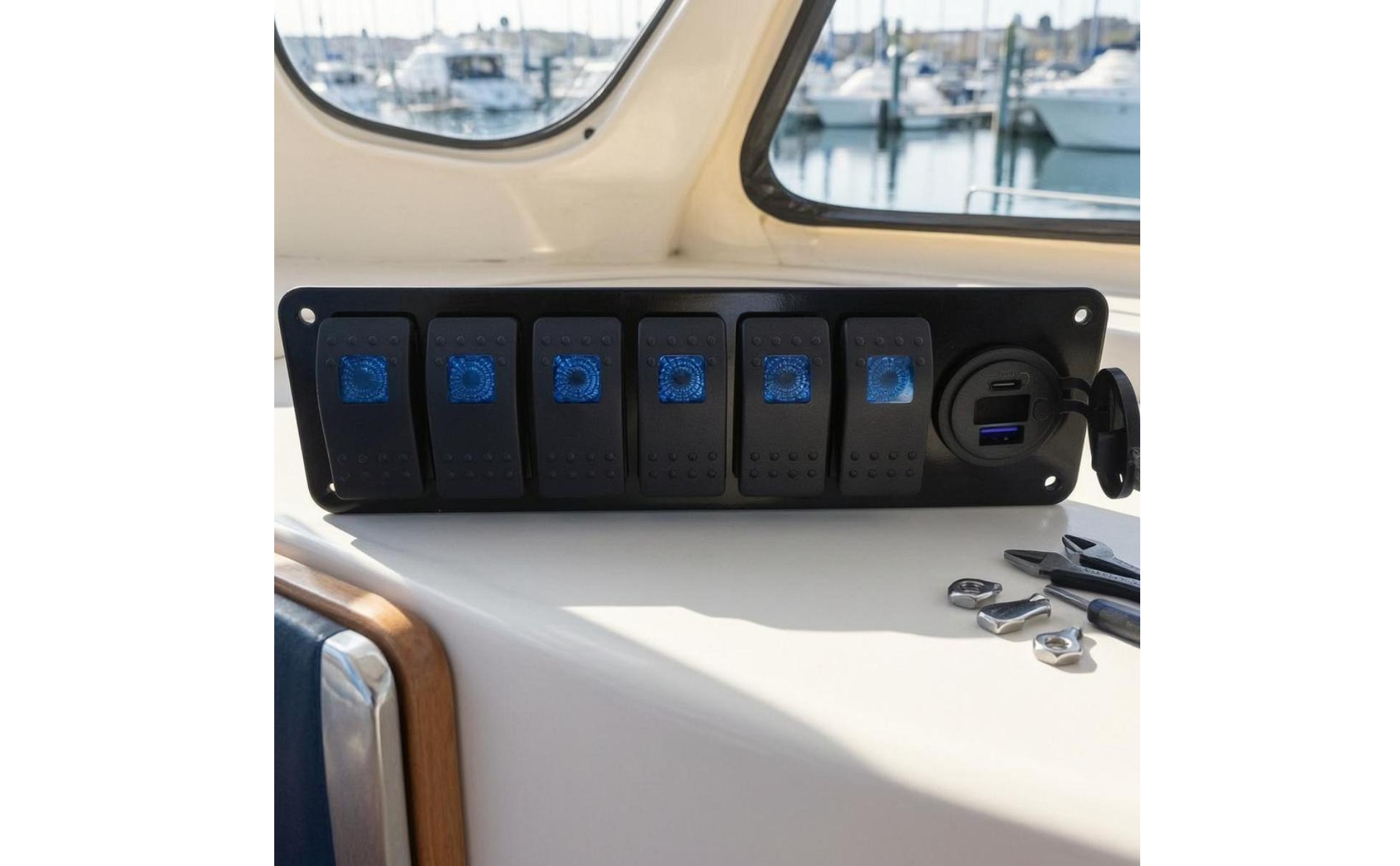 Bilge Pump Buoyant Switch USB Charging Port Automatic Bilge Pump for RV, Pond