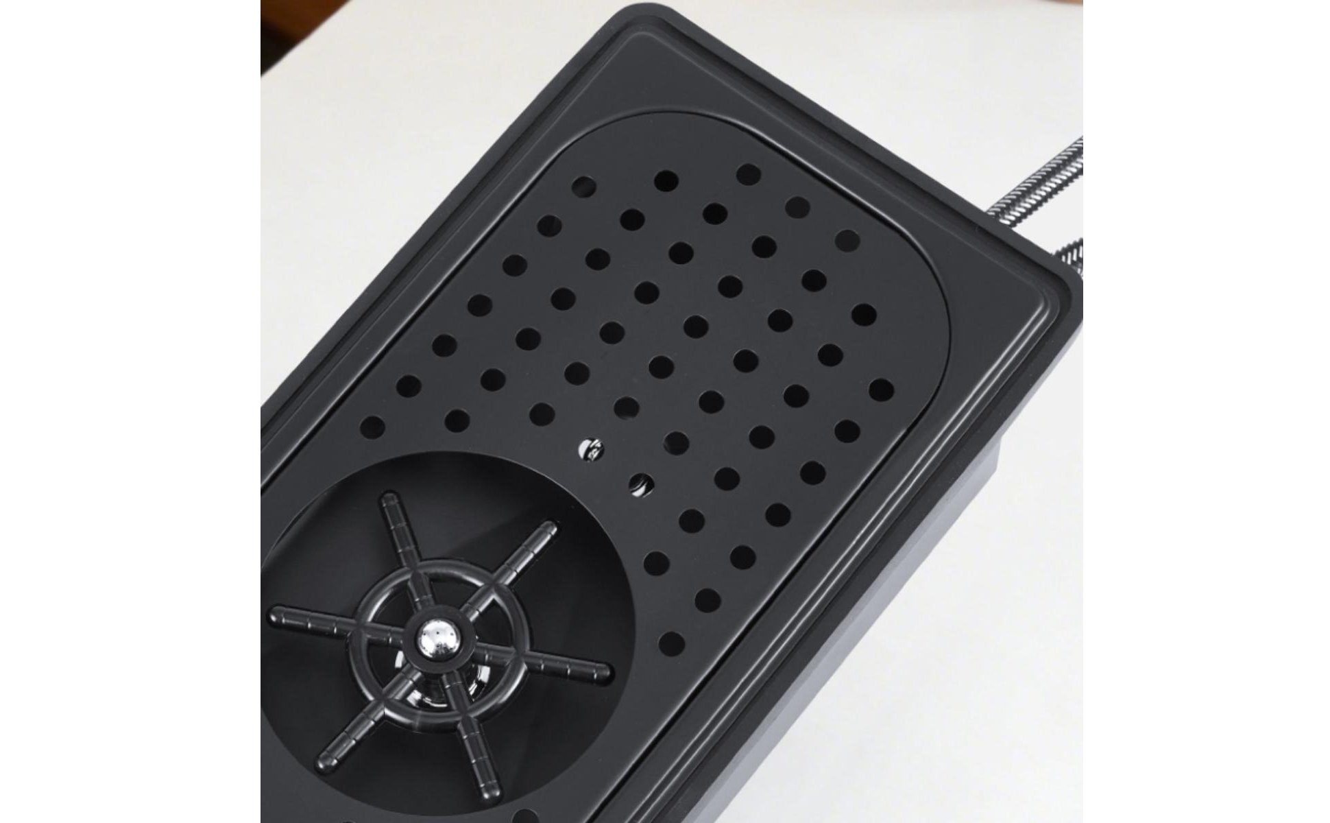 Bar Cup Washer Drainage Holes Press-Activated Cup Washer Black Finish