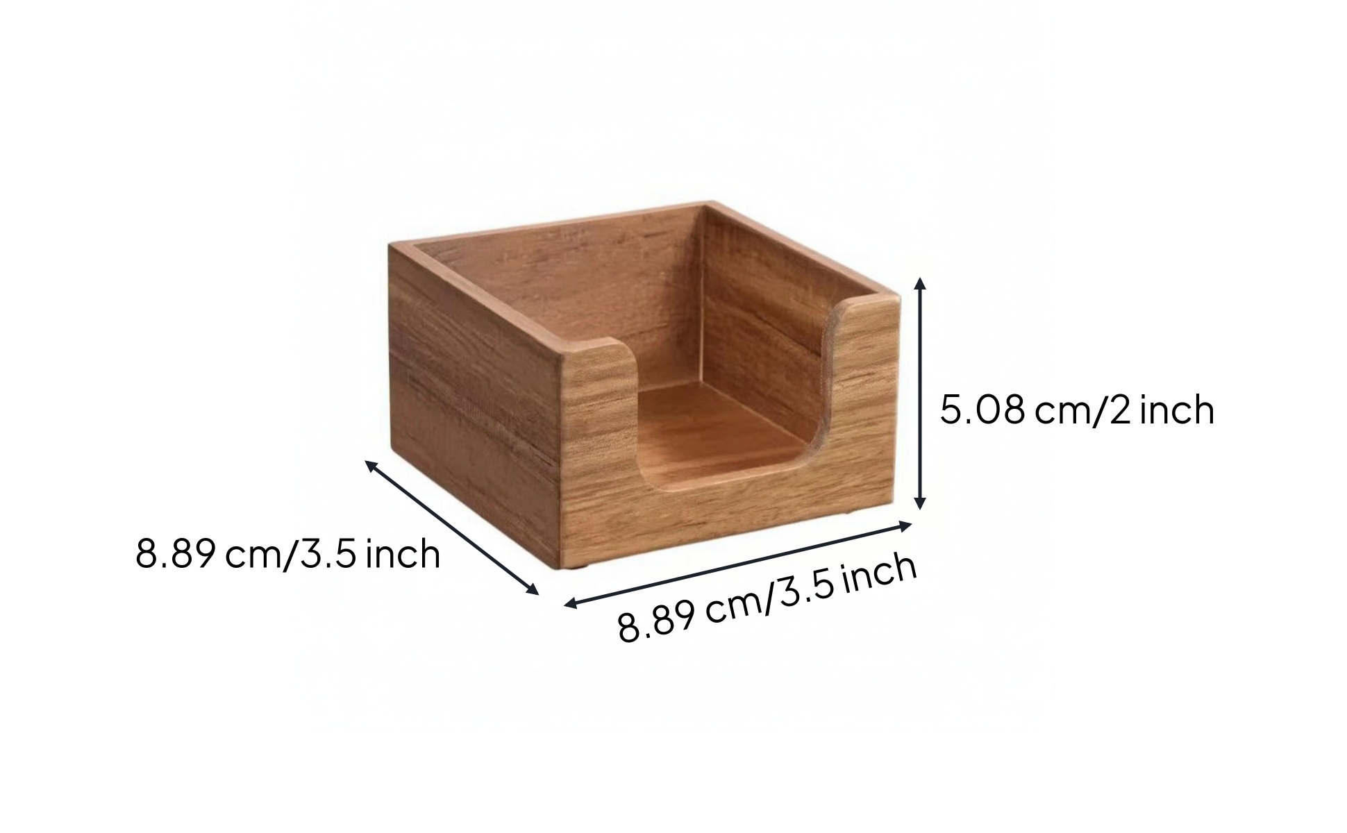Desktop Note Box Open Top Wood Note Box Rounded Cutout