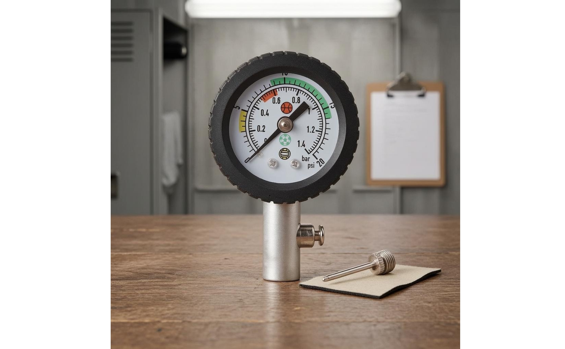 Sports Ball Pressure Gauge Dual Scale Ball Pressure Gauge Metal Body