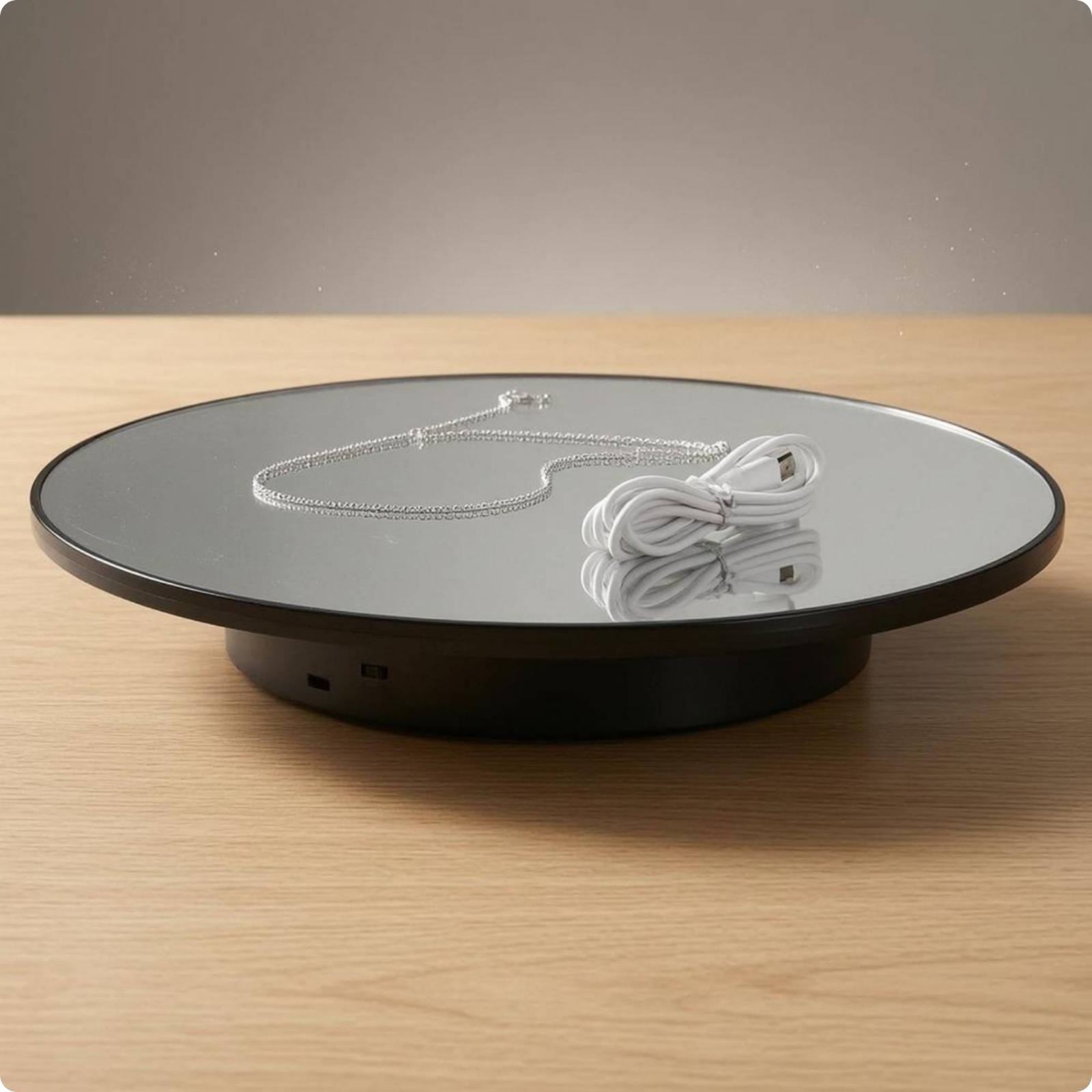 Electric Rotating Display Stand Side Controls Product Photography Turntable ABS