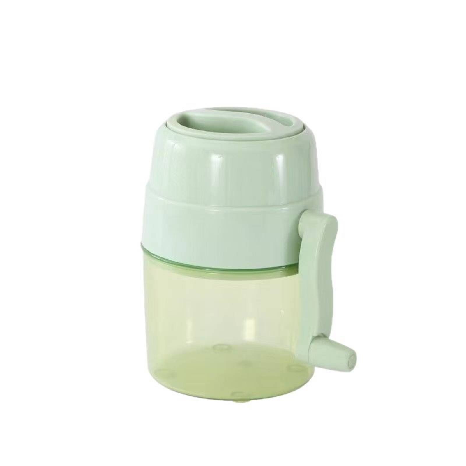 Manual Hand-Crank Ice Crusher Clear Cylindrical Base Manual Ice Crusher Lidded