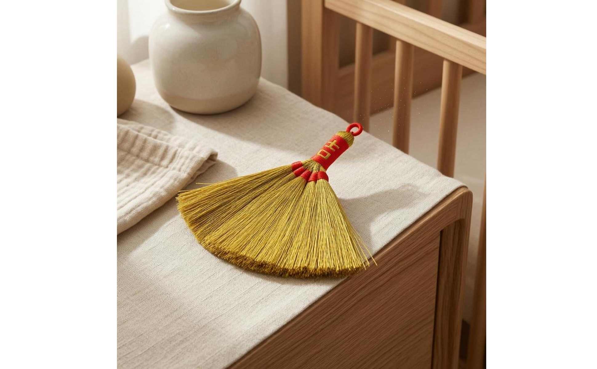 Mini Scopa Appesa con Carattere Cinese Pendente a Forma di Scopa
