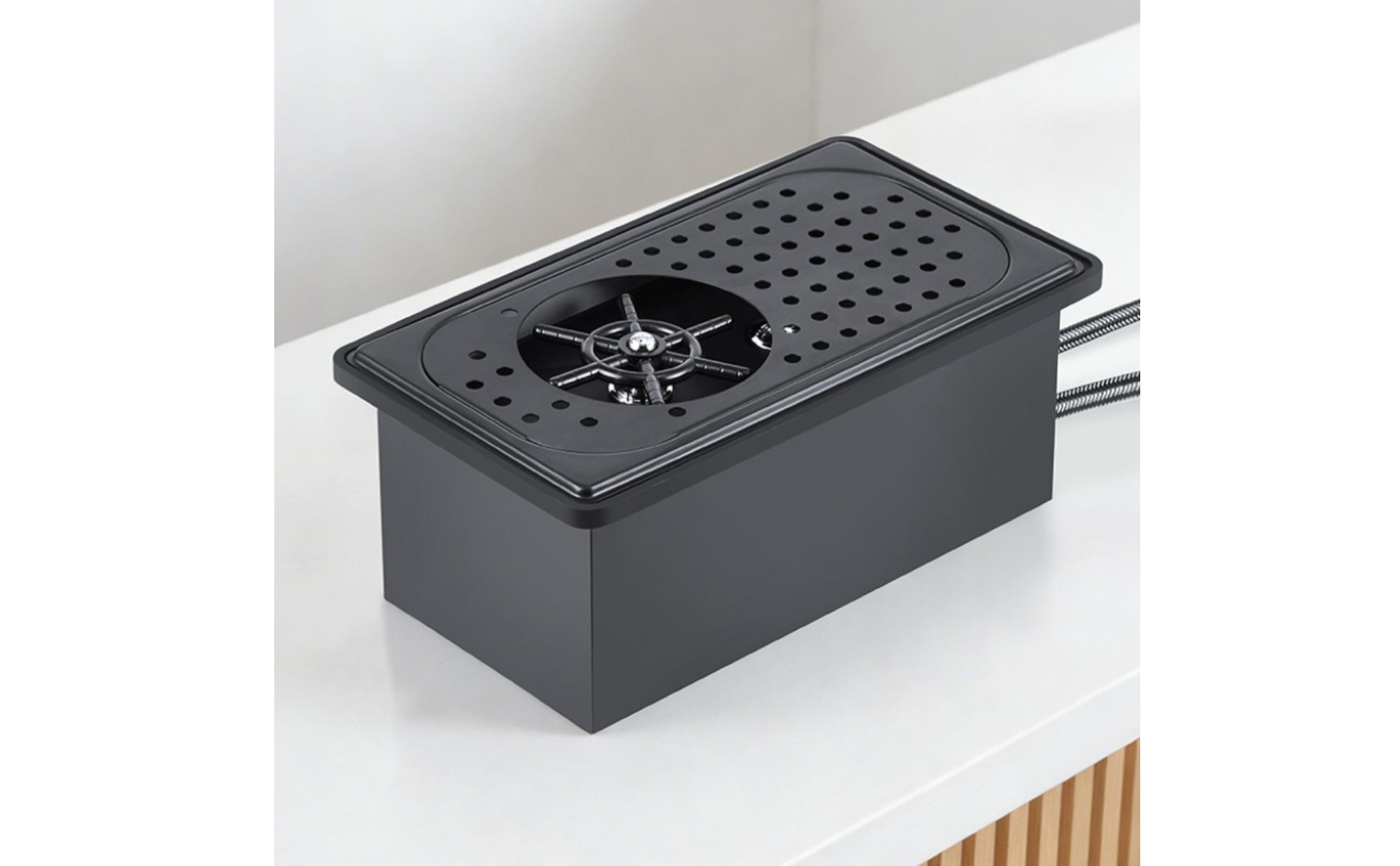 Bar Cup Washer Drainage Holes Press-Activated Cup Washer Black Finish