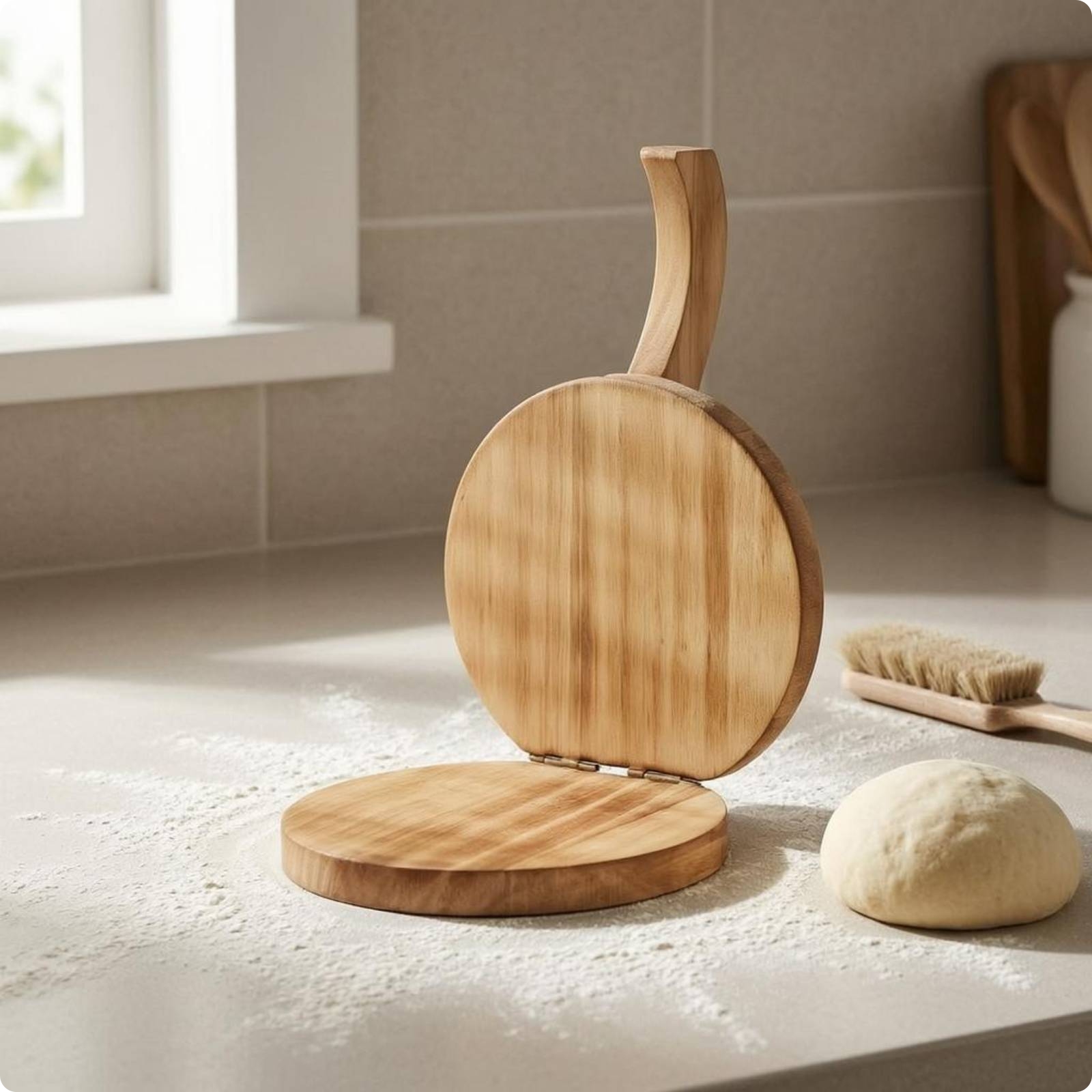 Dumpling Wrapper Press Natural Wood Wooden Dumpling Press Hinged