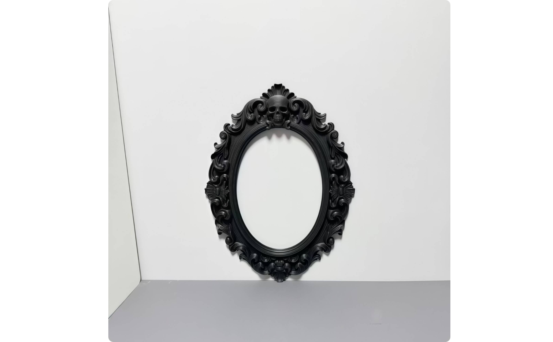Ornate Oval Wall Frame Carved Medieval Skull Frame Intricate Details