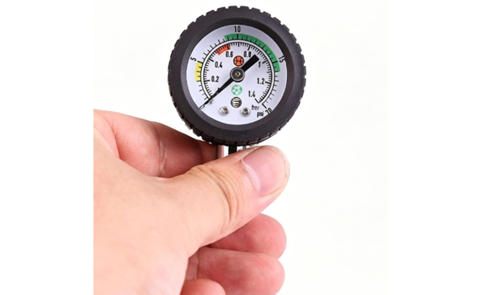 Sports Ball Pressure Gauge Dual Scale Ball Pressure Gauge Metal Body