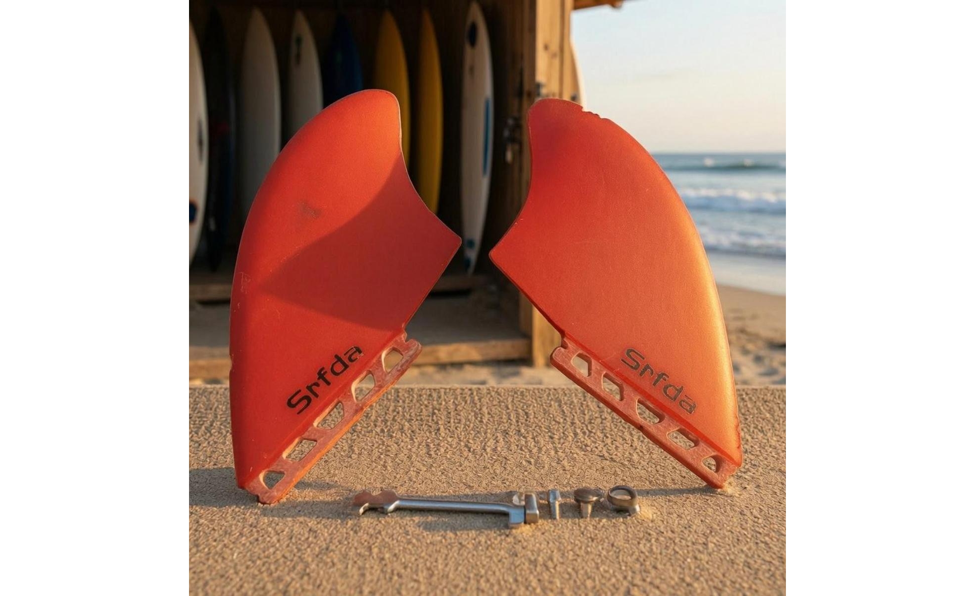 2 Pieces FCSK2 Compatible Fins Long-Lasting Twin Fin Set Lightweight