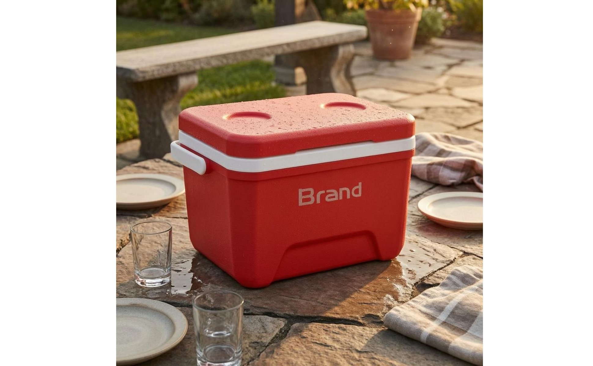 Insulated Cooler Box PU Insulation Portable Cooler Box Locking Lid