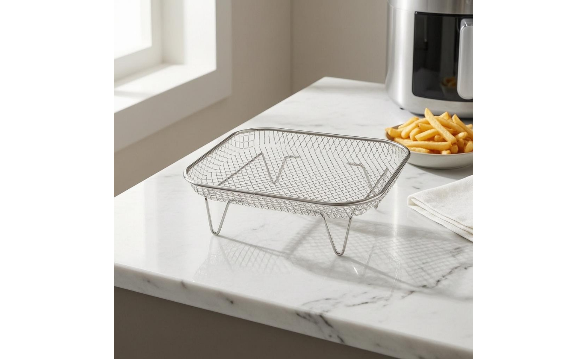 Air Fryer Basket Elevated Legs Air Fryer Rack Raised
