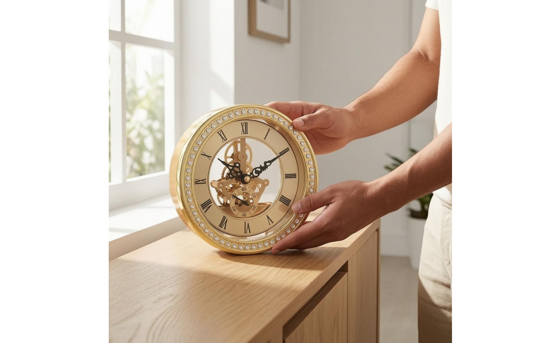 Wall Timekeeper Gear-Style Roman Numeral Wall Timekeeper Transparent Central