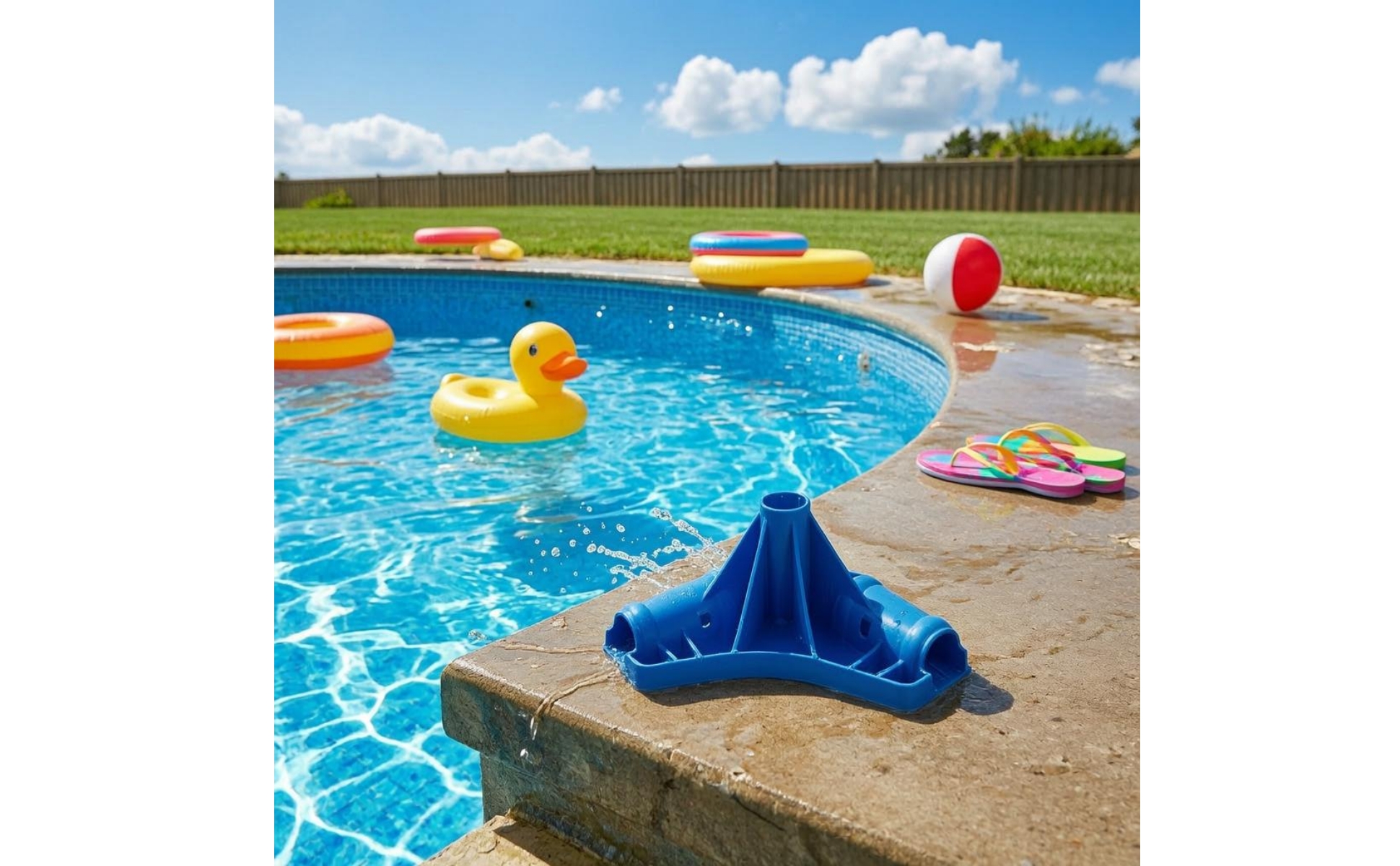 Connecteur de Cadre de Piscine Stabilité Renforcée Support Plastique Bleu Moulé