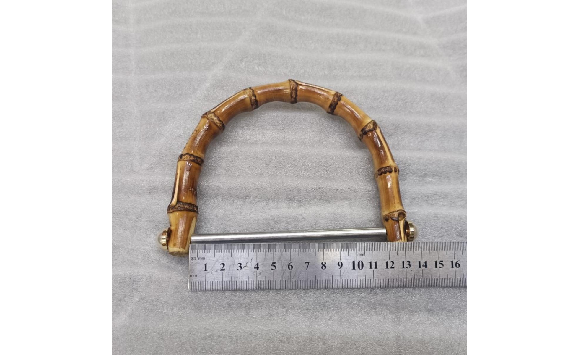 Bamboo Handbag Handle Pearl-Like Caps U-Shaped Bamboo Handle DIY