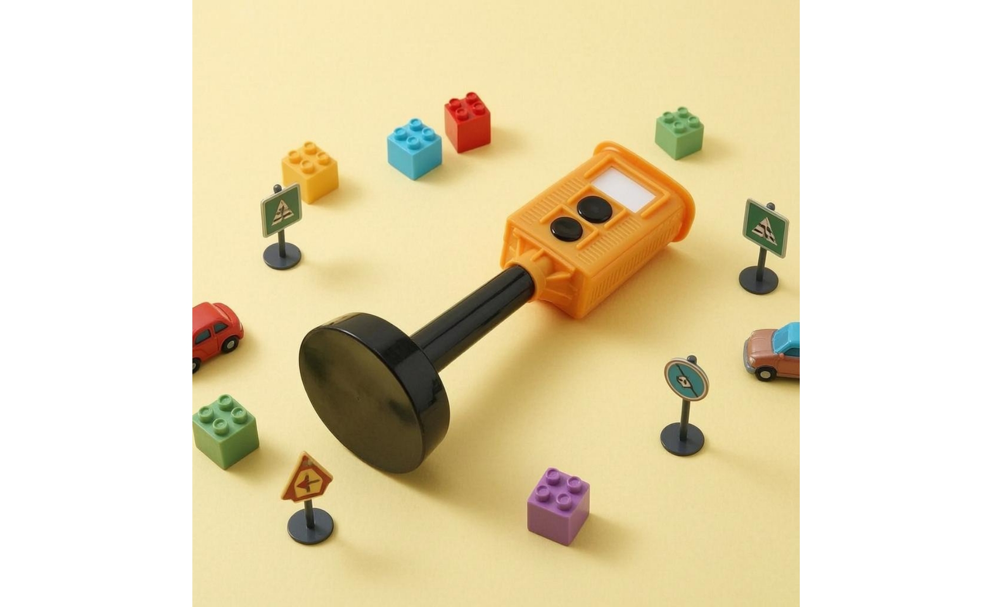 Mini Traffic Light Lighted Freestanding Traffic Light Toy Plastic for Children