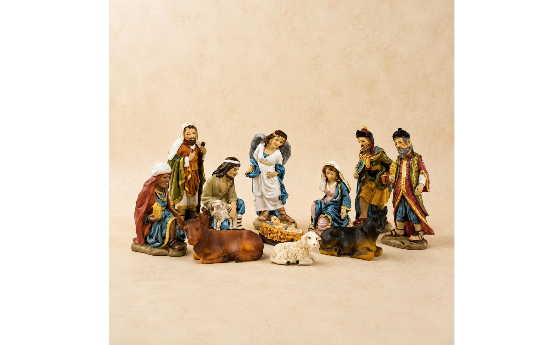 11 Stück Resin-Krippenszene Kunstharz Mini-Krippenfiguren Miniatur für Kinder