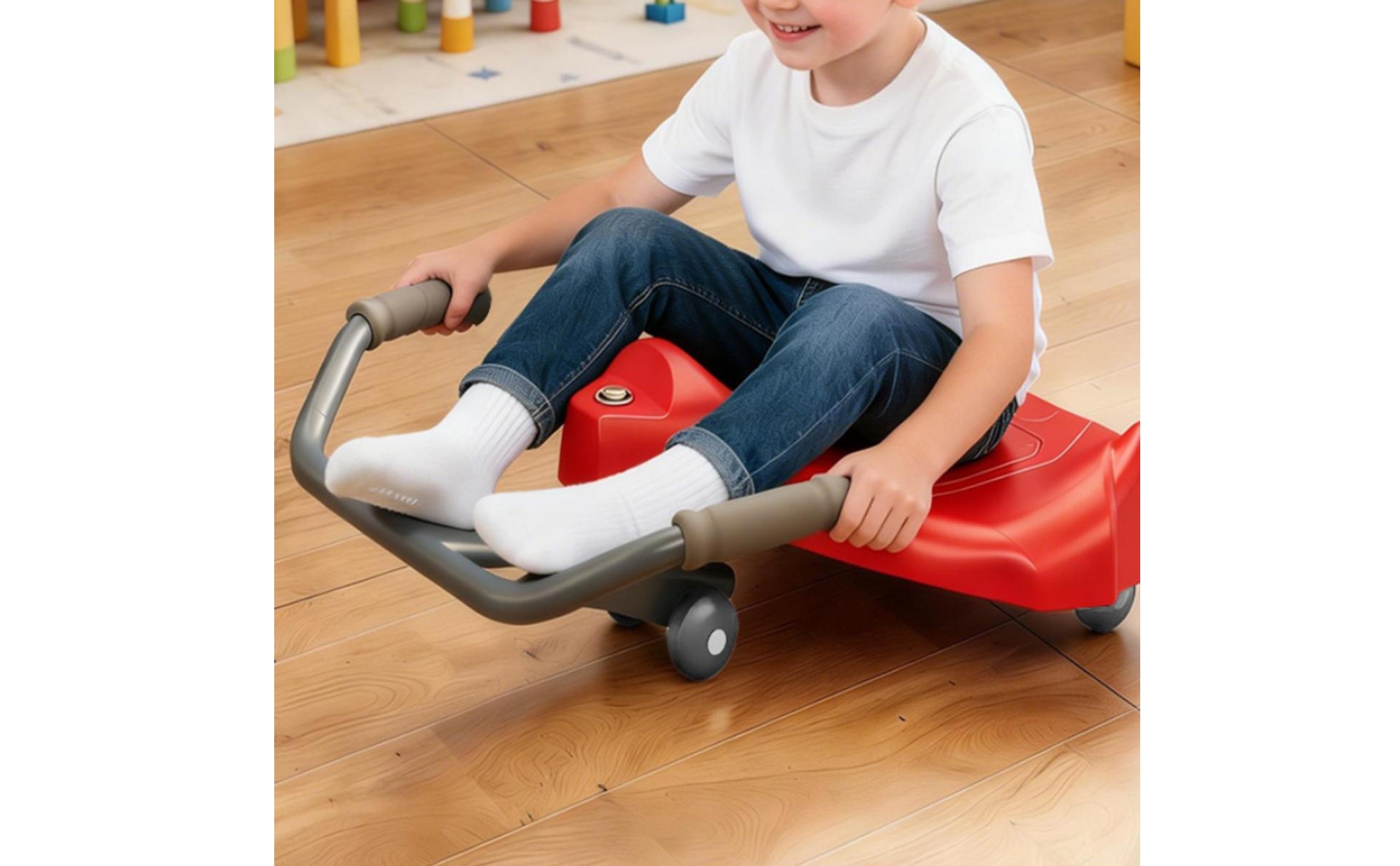 Scooter Tiré Main Forme Triangulaire Scooter Porteur Guidon Métal pour Enfants