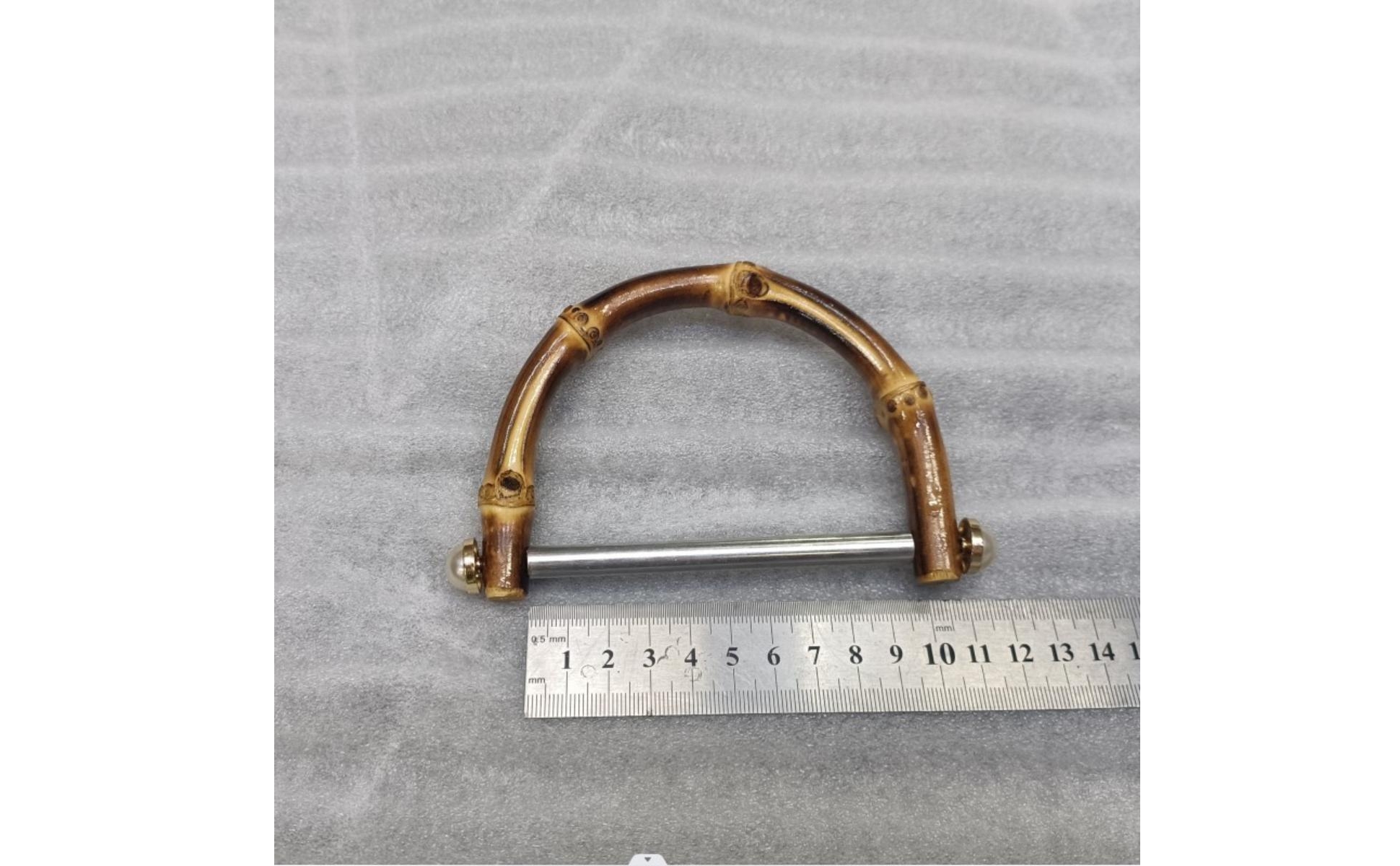 Bamboo Handbag Handle Pearl-Like Caps U-Shaped Bamboo Handle DIY