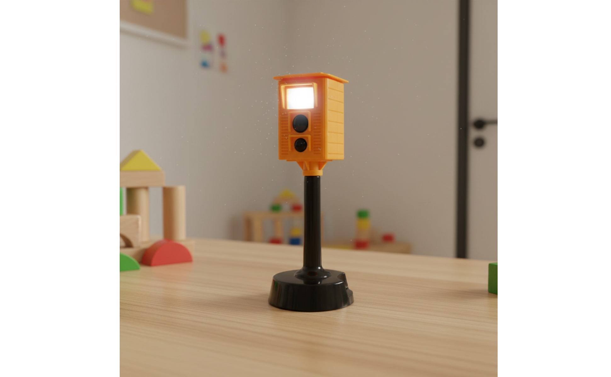 Mini Traffic Light Lighted Freestanding Traffic Light Toy Plastic for Children
